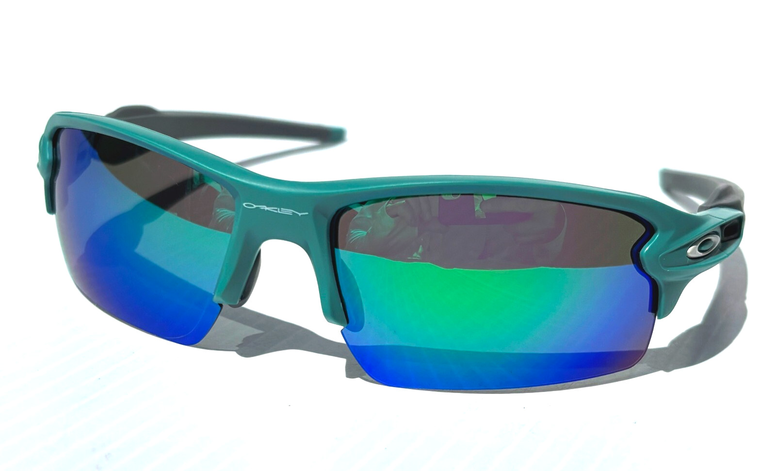 NEW Oakley FLAK 2.0 Matte Pacific Green POLARIZED Galaxy Jade Sunglass 9188