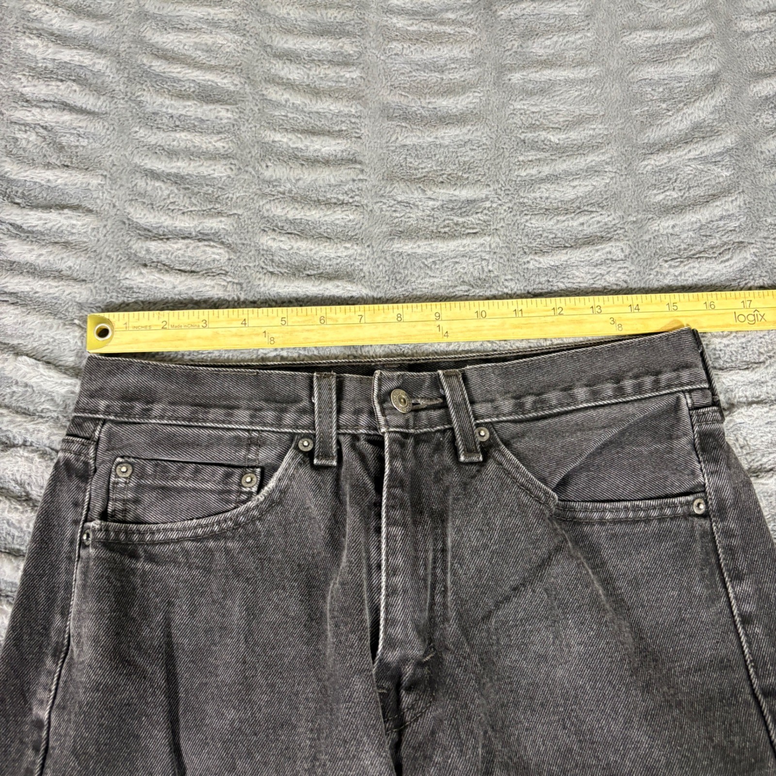 Levis 505 Mens Straight Leg Jeans 31×30 Faded Black Denim Regular Fit 100 Cotton