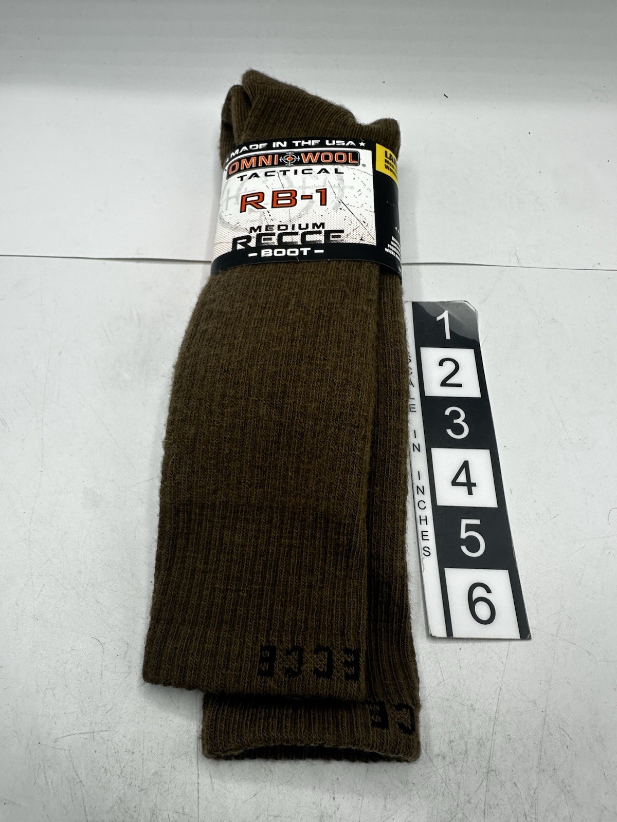 Omni Wool RB-1 Recce Tactical Socks Brown Large Mens 9-12 Medium Weight