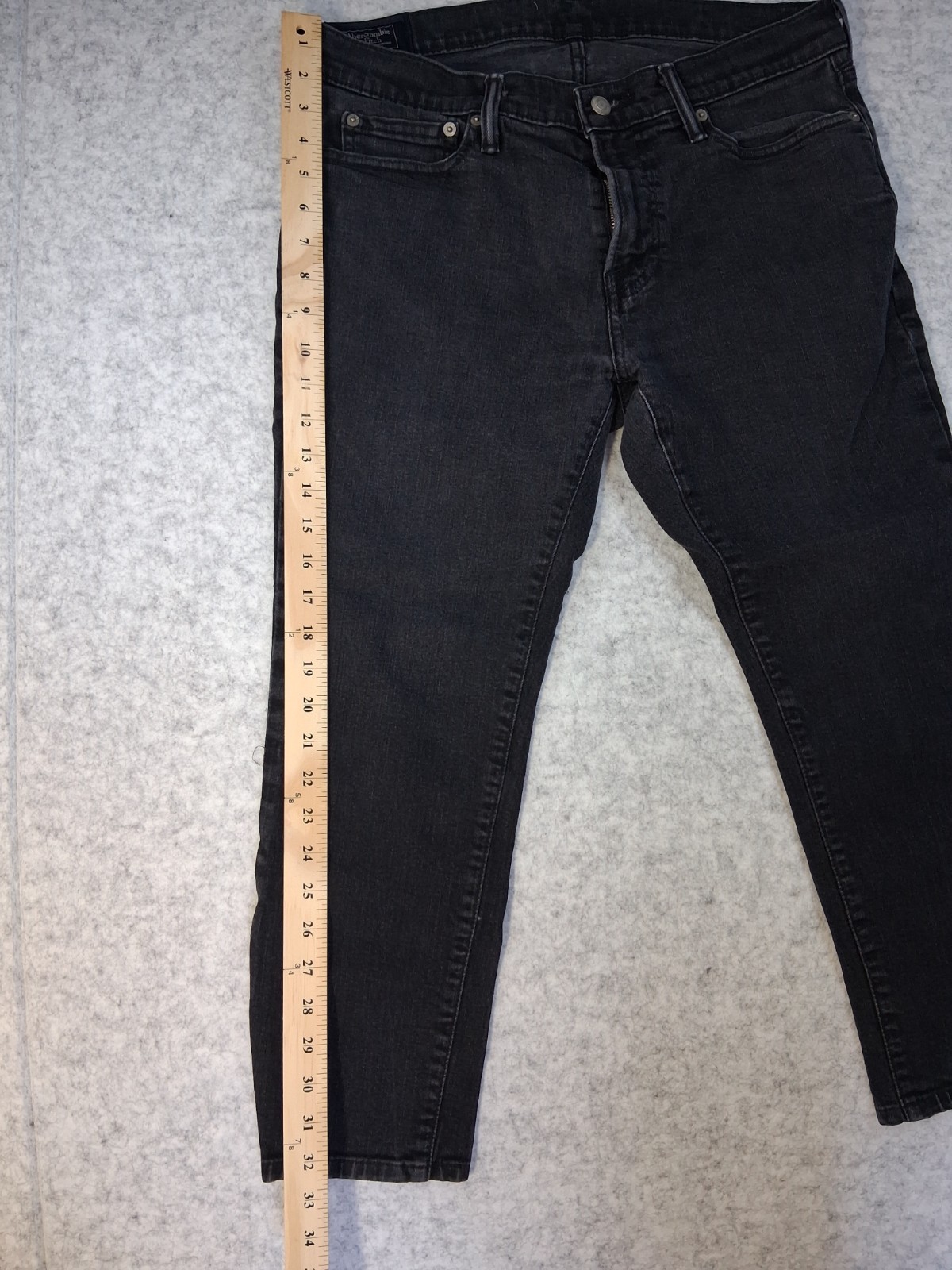 Abercrombie Fitch Felix Super Skinny Black Jeans Men 33×30 Stretch Slim Fit