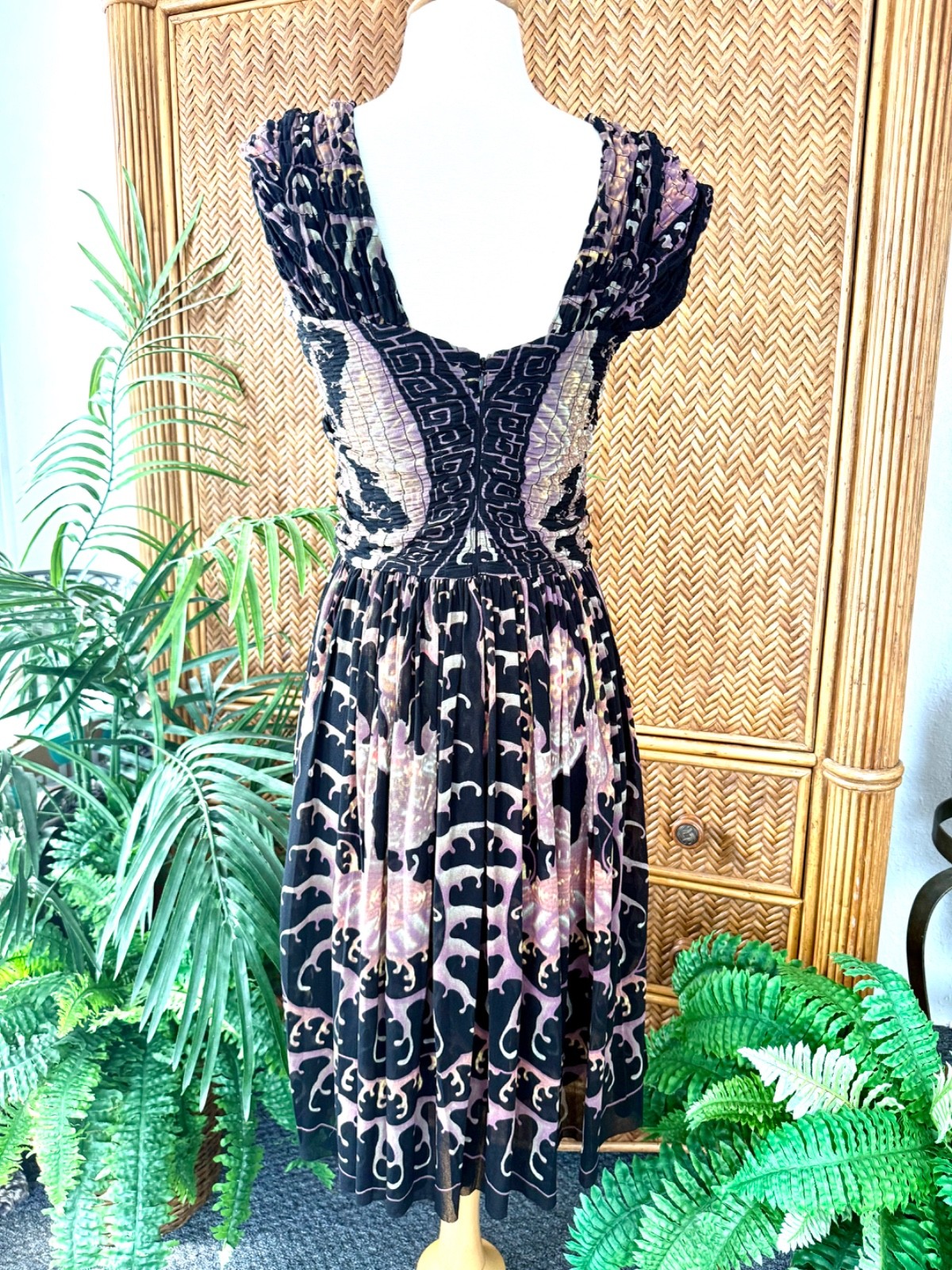 Y2k Vtg Rare Vivienne Tam Water Dragon Dress sz S/M