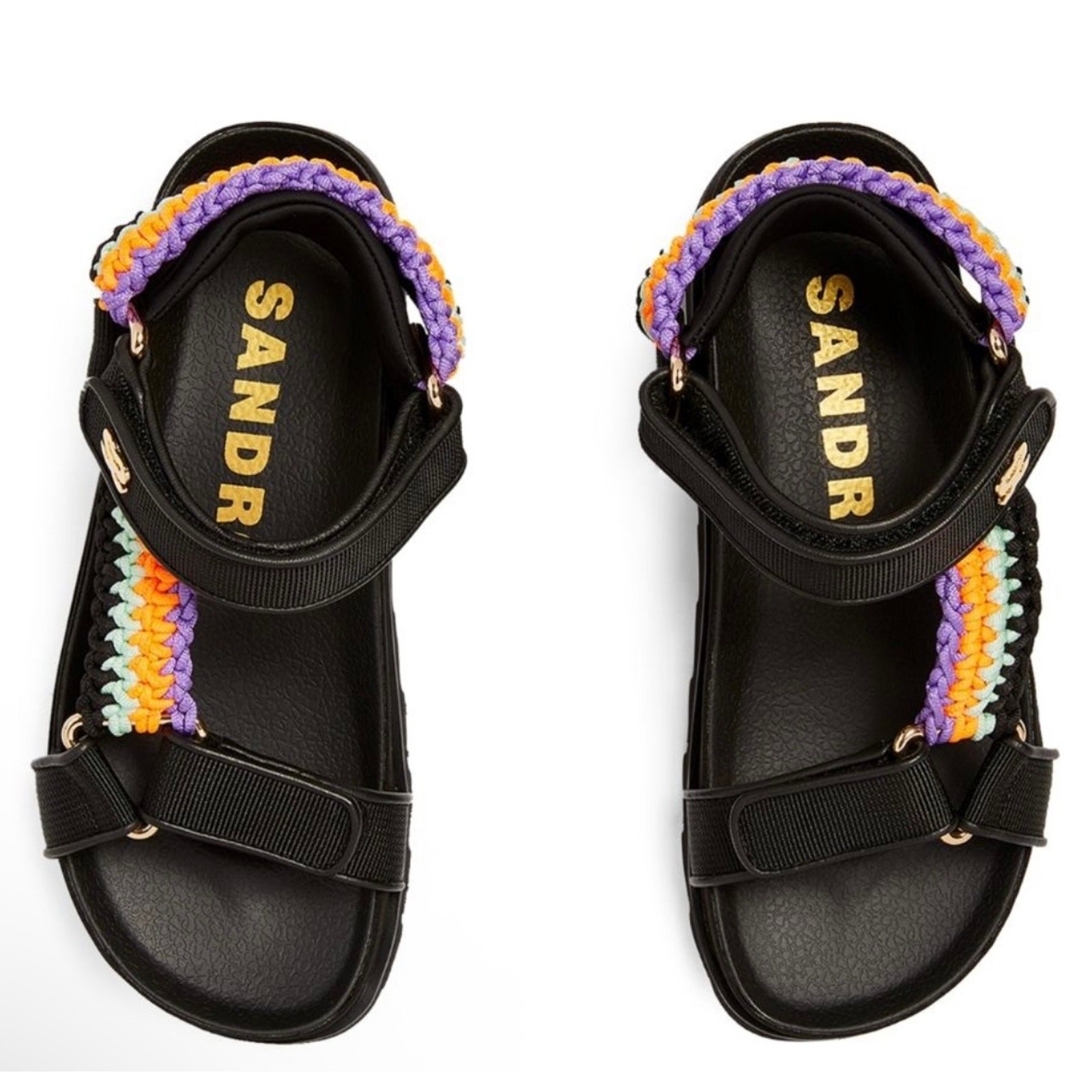 NEW NIB Sandro Shell And Crochet-knit Braided Sandals SIZE FR 38 / 7.5