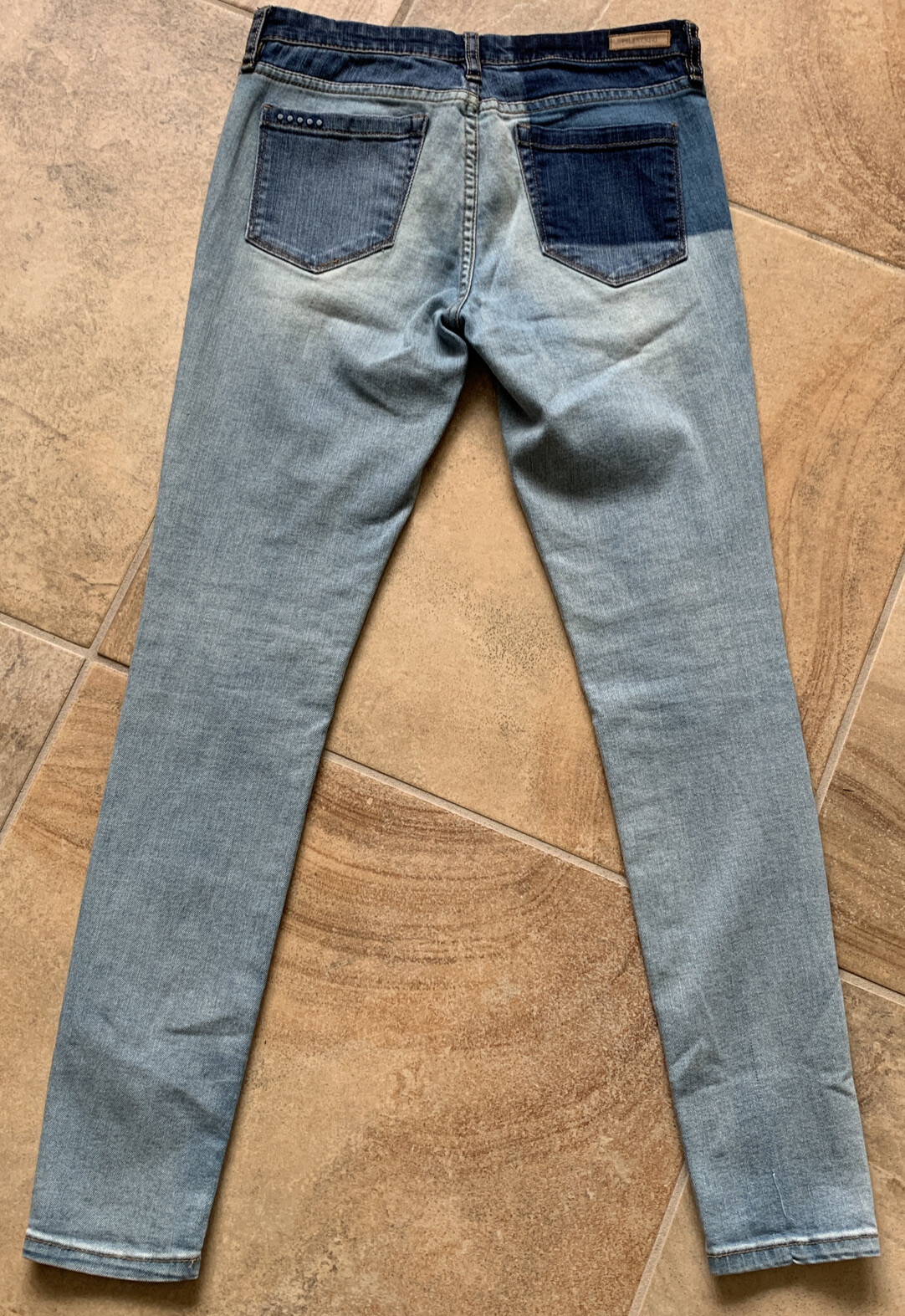blank nyc women 27 Blue cotton blend denim skinny patchwork jeans HH