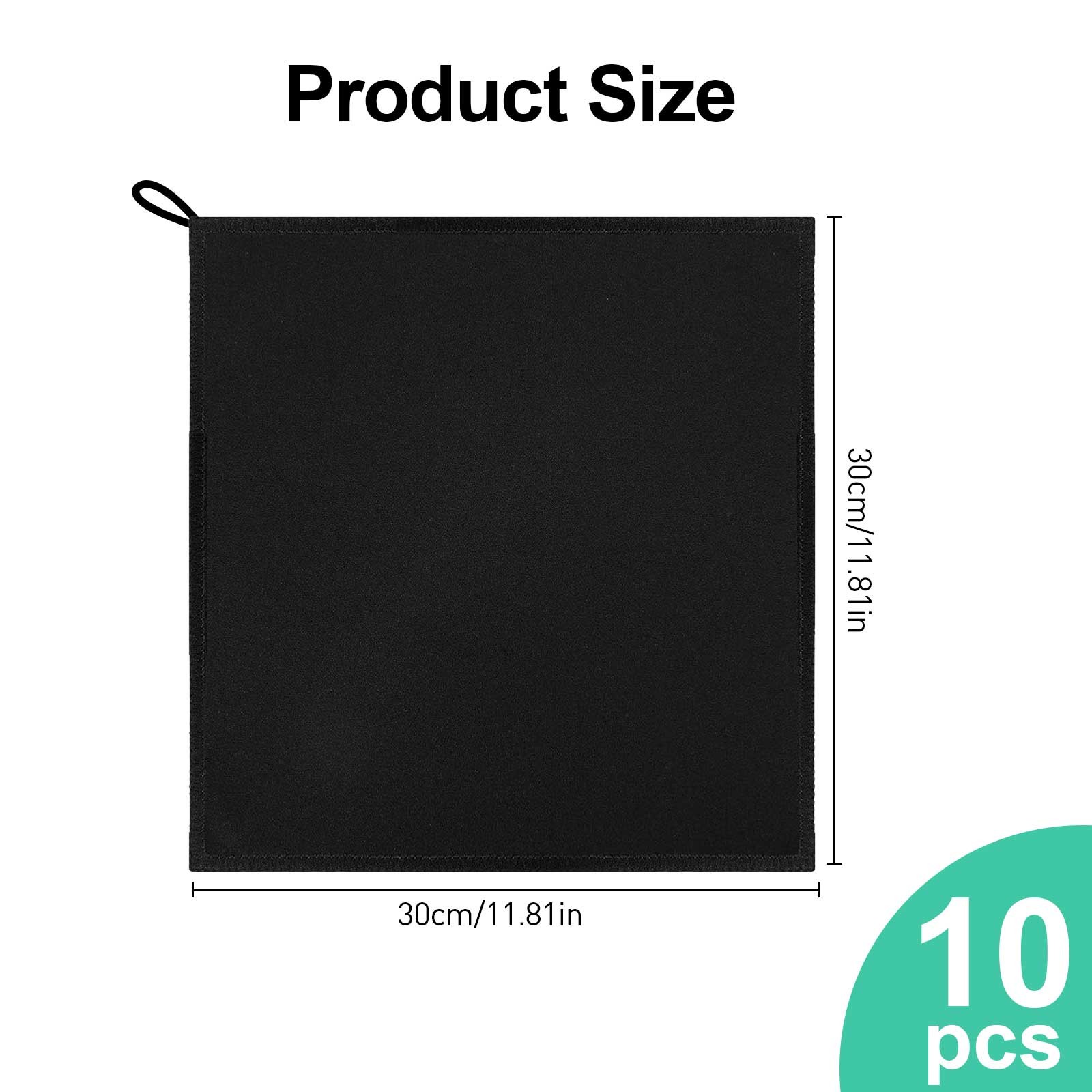 10 PCS Microfiber Sweat Towels Black Absorbent Gym Handkerchiefs for Men & Women