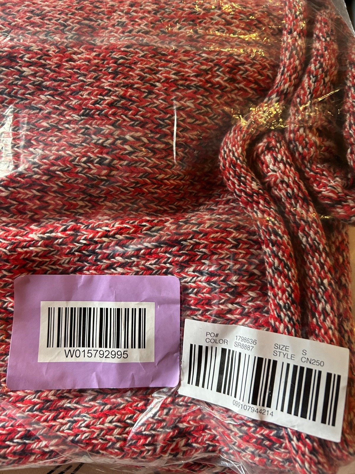 NWOT J.Crew 2025 Marled Rollneck™ Sweater in Red Navy Ivory Small CN250 $98