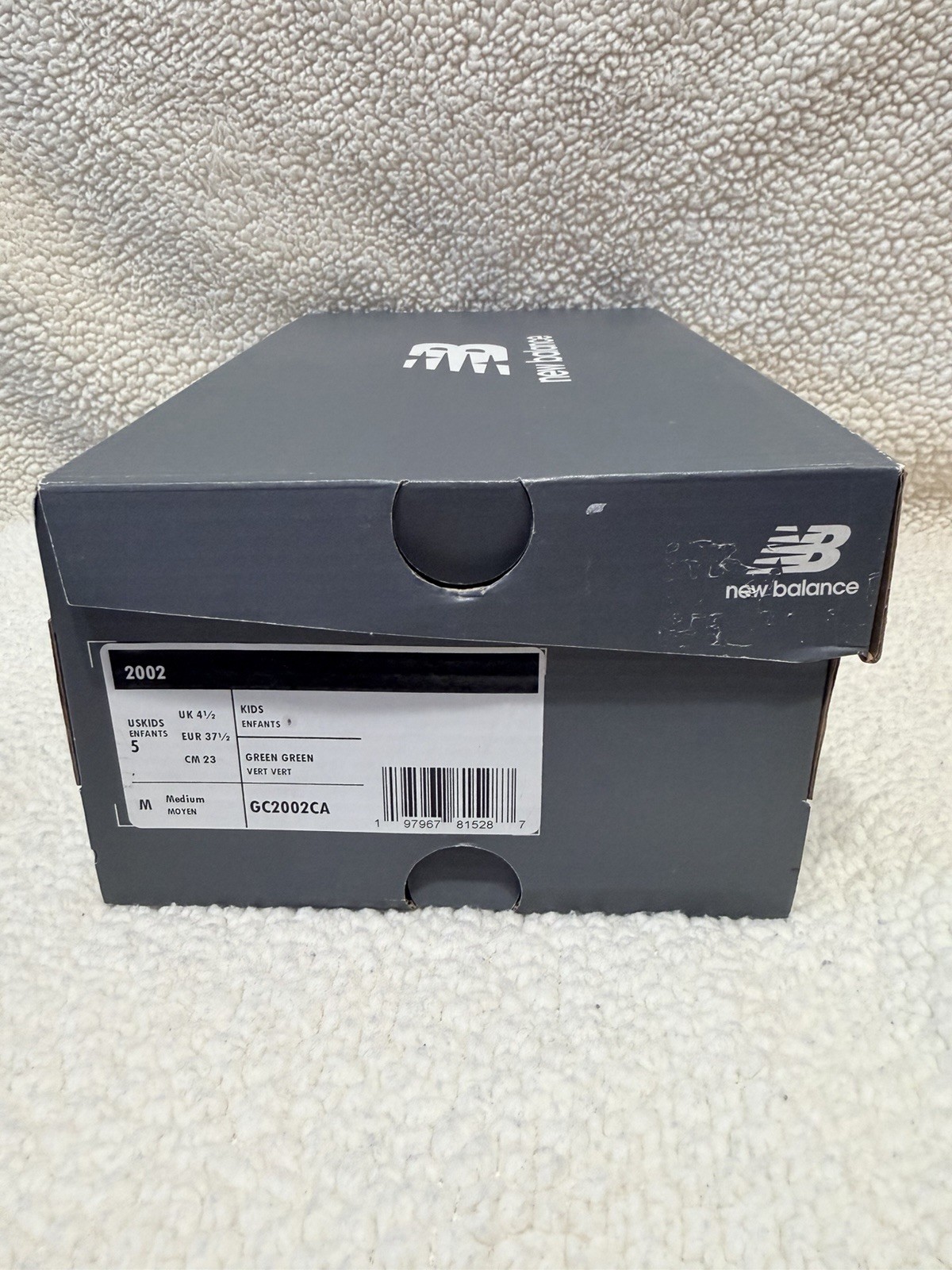New Balance 2002R Unisex Kids Athletic Sneakers US 5 M Green/Gray Suede GC2002CA