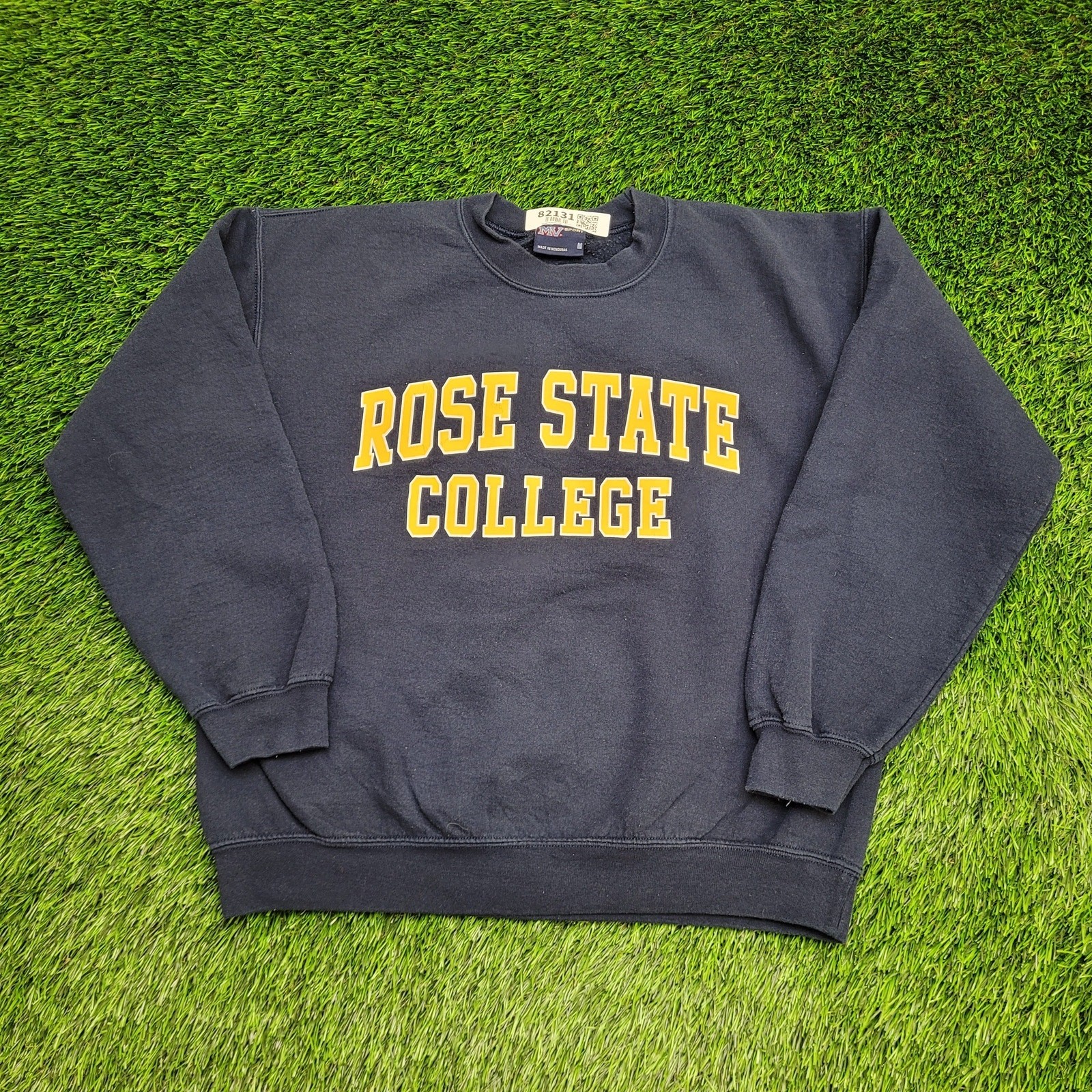 Vintage Rose-State College Sweatshirt Womens M/L 22×22 Y2K
