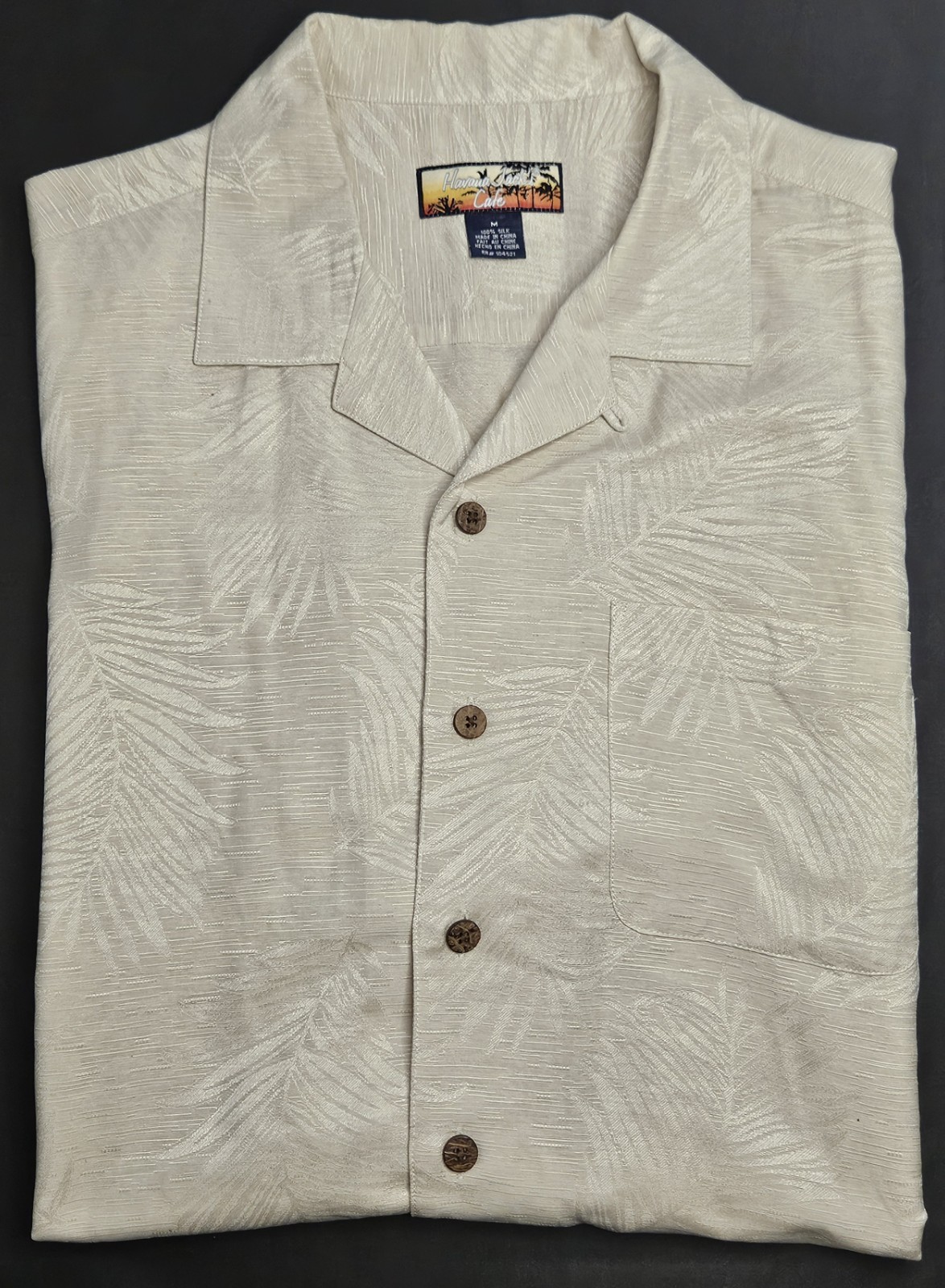 Mens Havana Jack’s Cafe All Silk Short Sleeve Button Up Shirt Size Medium – NICE