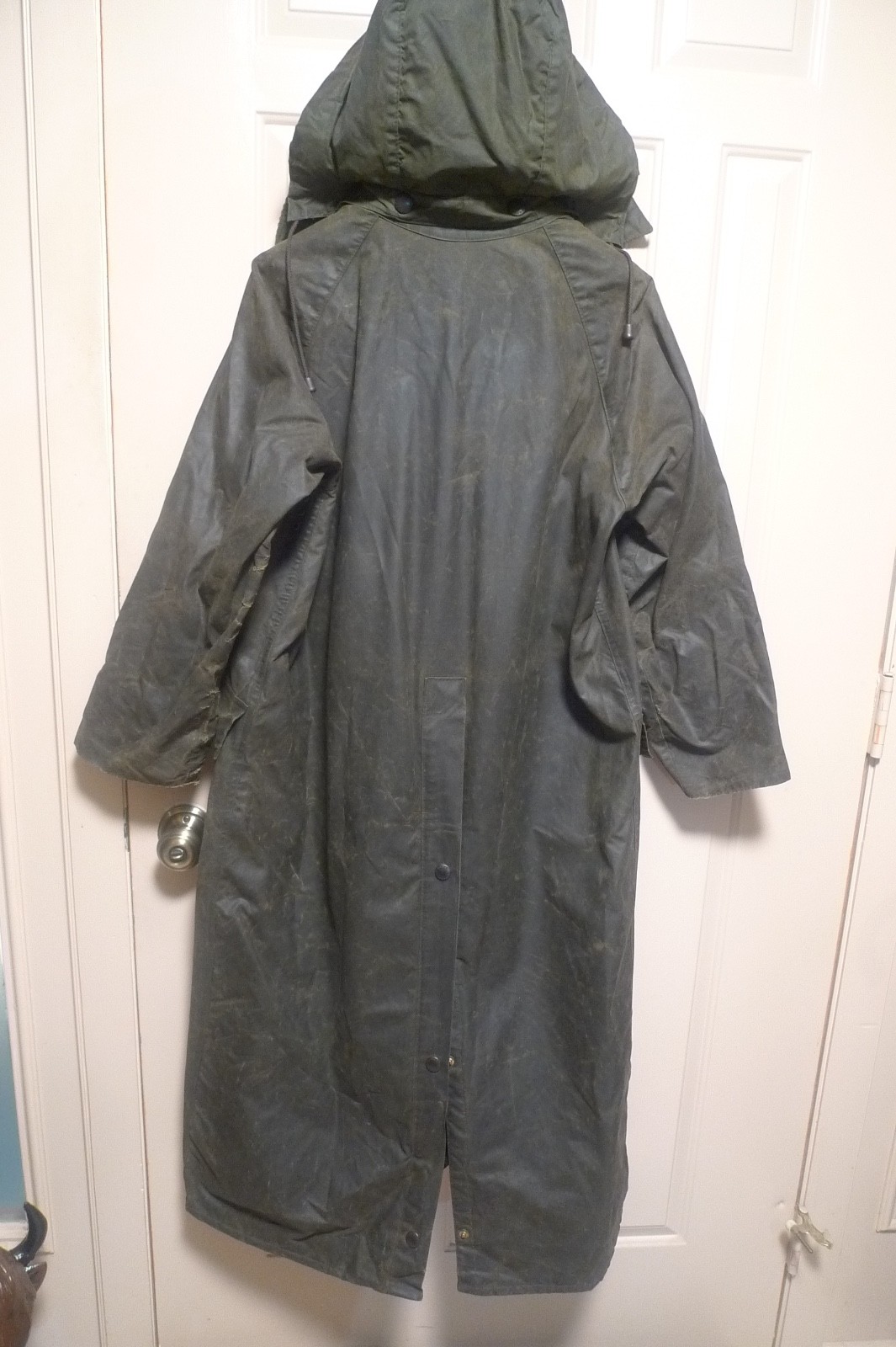 BARBOUR -A160 BURGHLEY WAX COTTON COAT – MADE@ UK – VINTAGE – SHABBY CHIC – 34