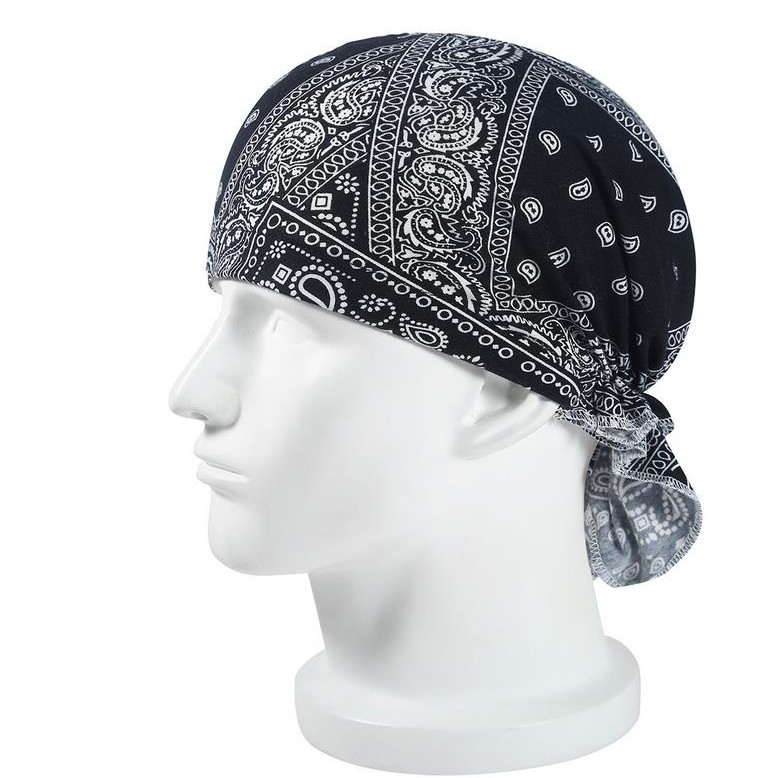 Biker Durag Headwear Head Wrap Skull Cap Doo Do Rag Bandana Headband Beanie Hat
