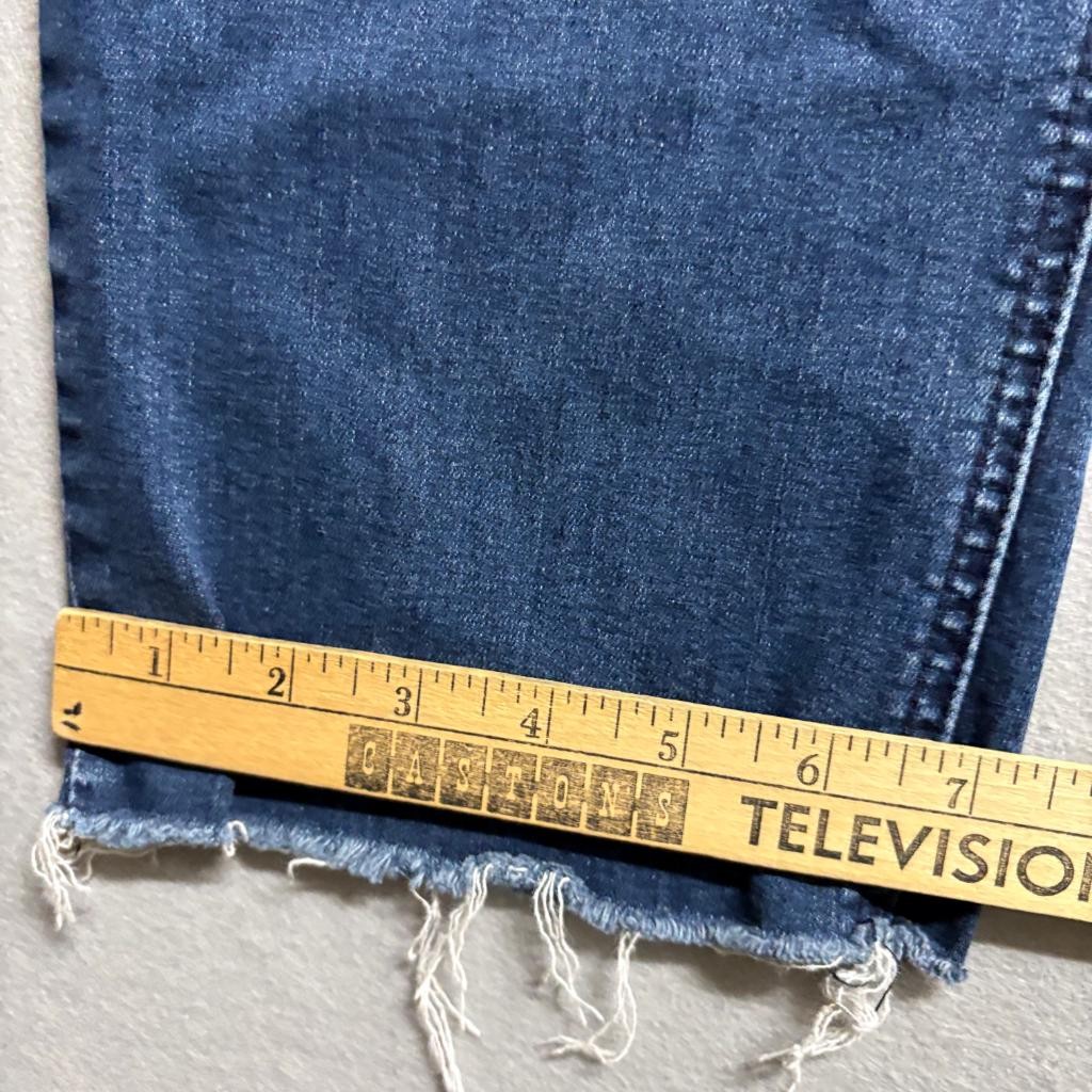 Democracy Ab Technology Crop Jeans Womens 14 Blue Denim Fray Hem Stretch