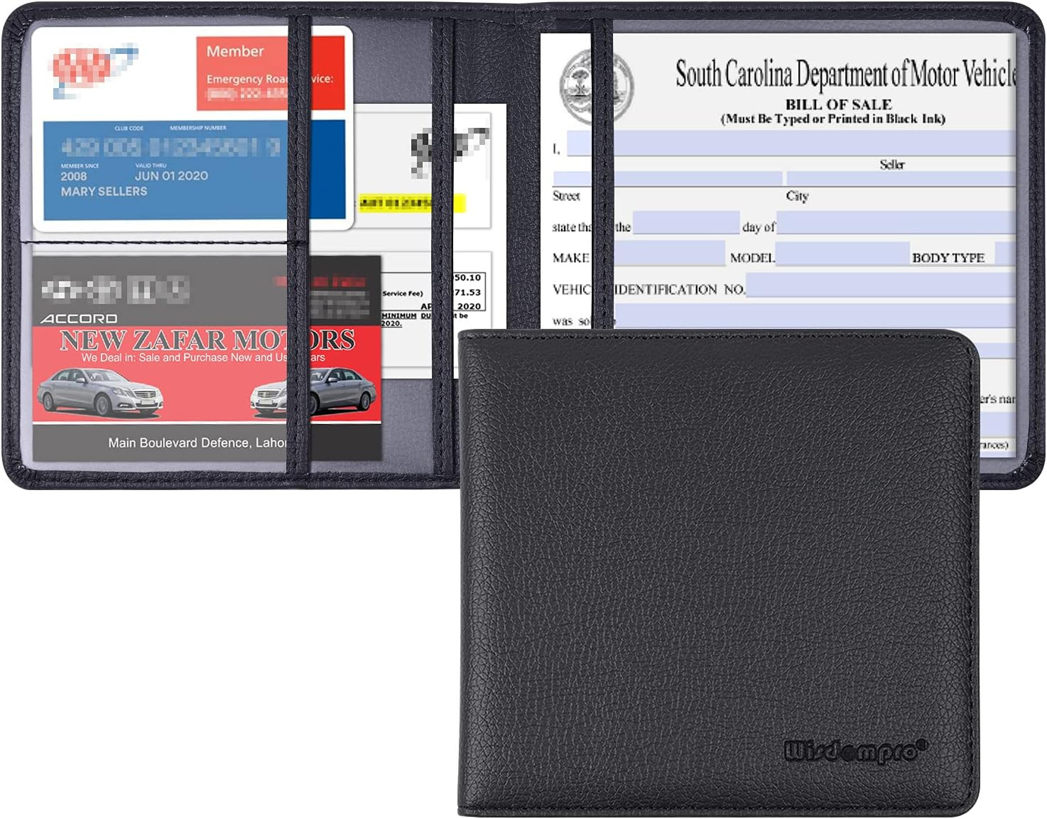 Small Car Registration and Insurance Documents Holder – Premium PU Leather Vehic