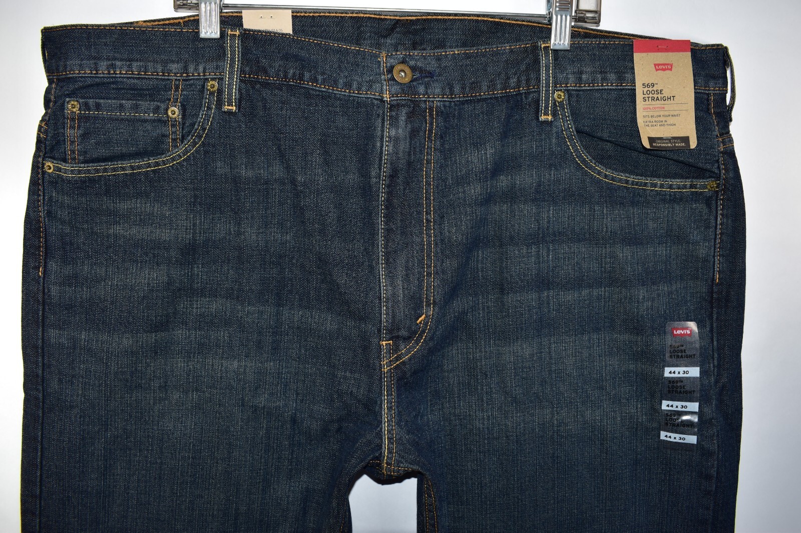New Levi’s 569 Loose Straight Blue Jeans Mens Size 44×30