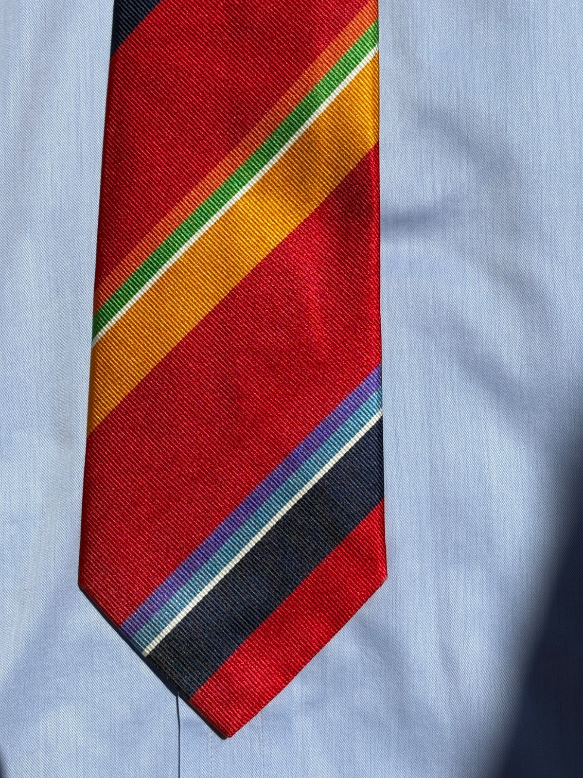 Ralph Lauren Purple Label Red, Orange, Blue, Green Silk Tie -Italy- $235.00