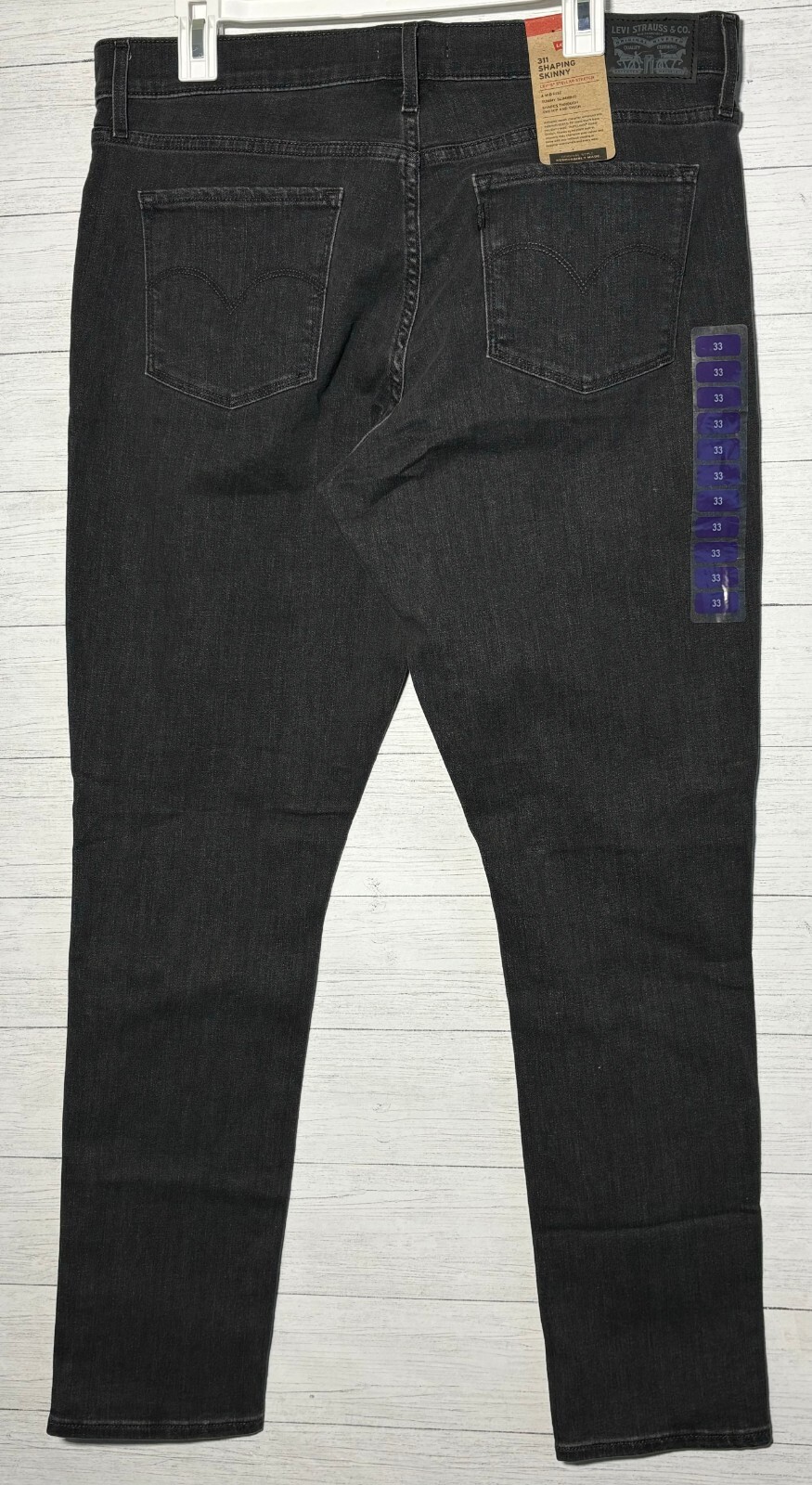 Levis Jeans Women 16 Short 33Wx30L Black Bloom 311 Shaping Skinny Mid Slimming
