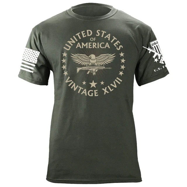 USAMM – United States of America Vintage XLVII T-Shirt in Military Green – Small
