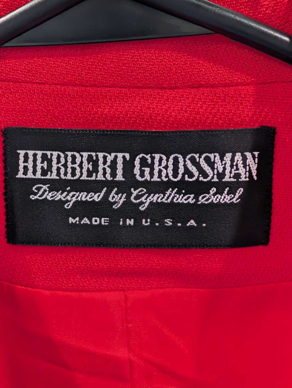 Vtg Herbert Grossman Cynthia Sobel Pink Light Red Blazer Suit Jacket 8