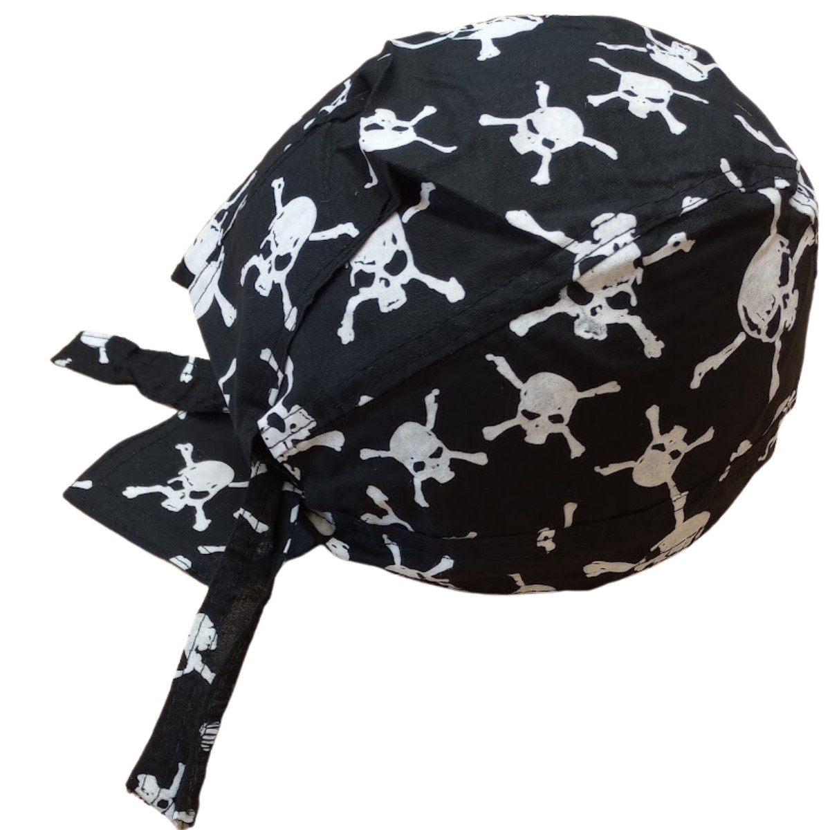 Skull Crossbones Durag Cap Hat Head Wrap Biker Motorcycle Du Do Bandana Dew Rag