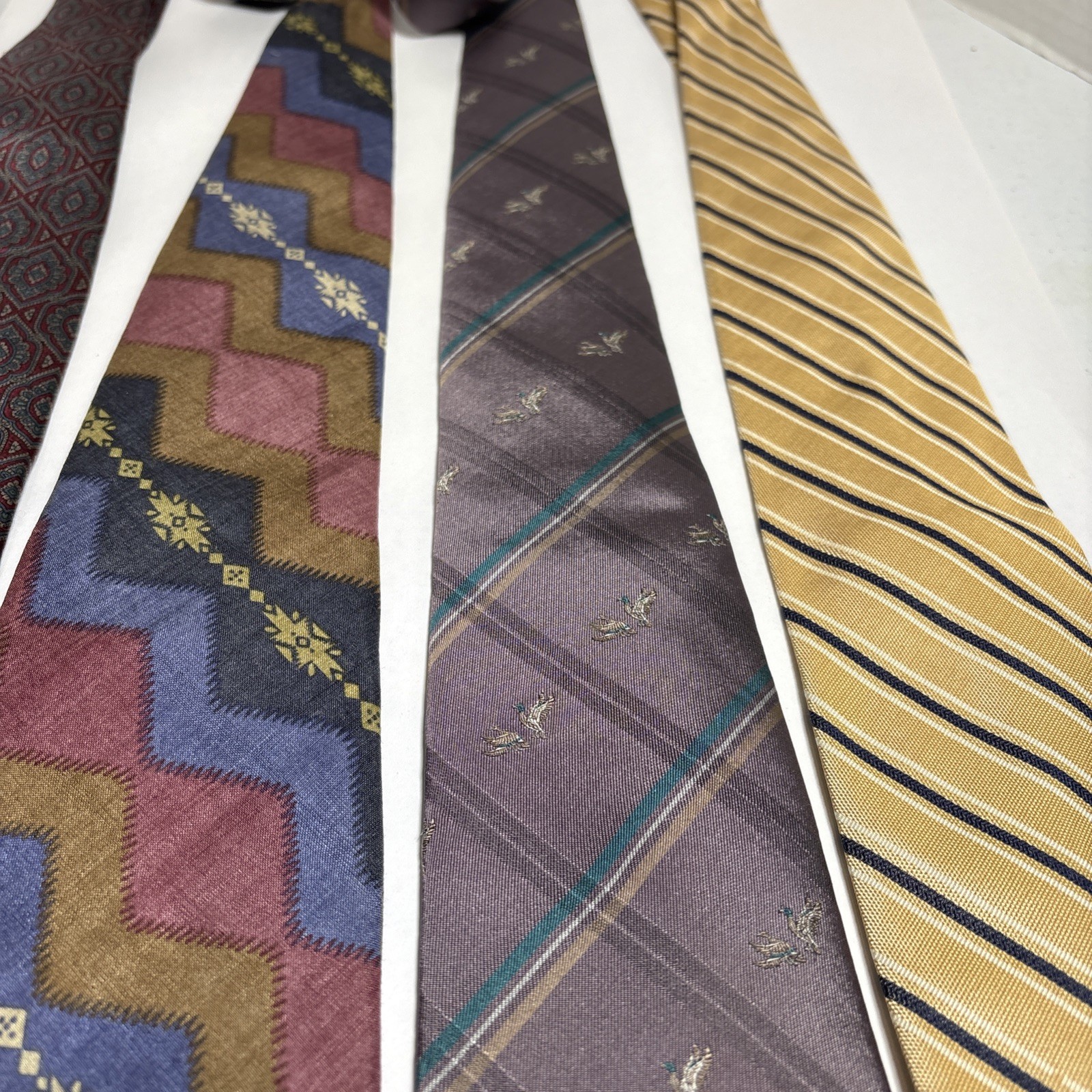 Set Of 4 Made in USA! Lands’ End, All Silk Men’s Ties Lot of 4 Different Colors