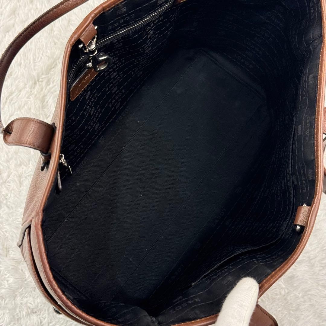 LOEWE Heritage Logodon Shoulder Tote Bag Leather Brown Classic Style
