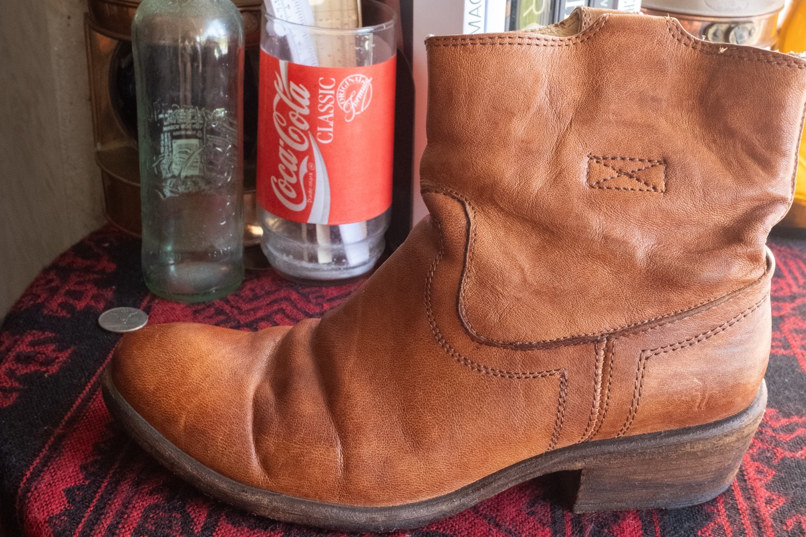 Frye Carson Tab Women’s Brown Leather Pull On Boots Size 7.5