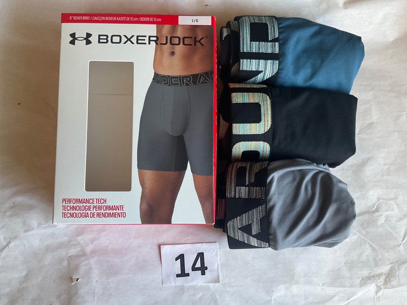 Under Armour 6 inch Tech Boxer Brief New Tag Men Sizes Box Contains 3 Boxerjocks