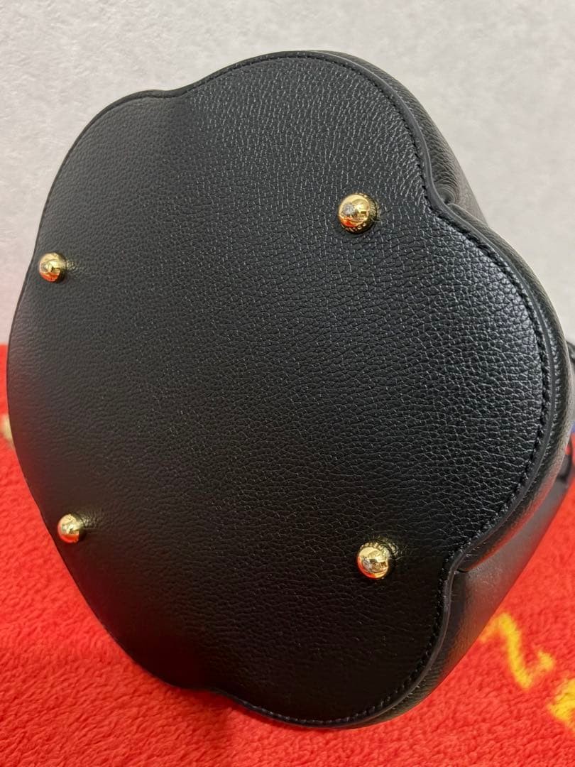 POLENE Black Leather Shoulder Bag from Japan