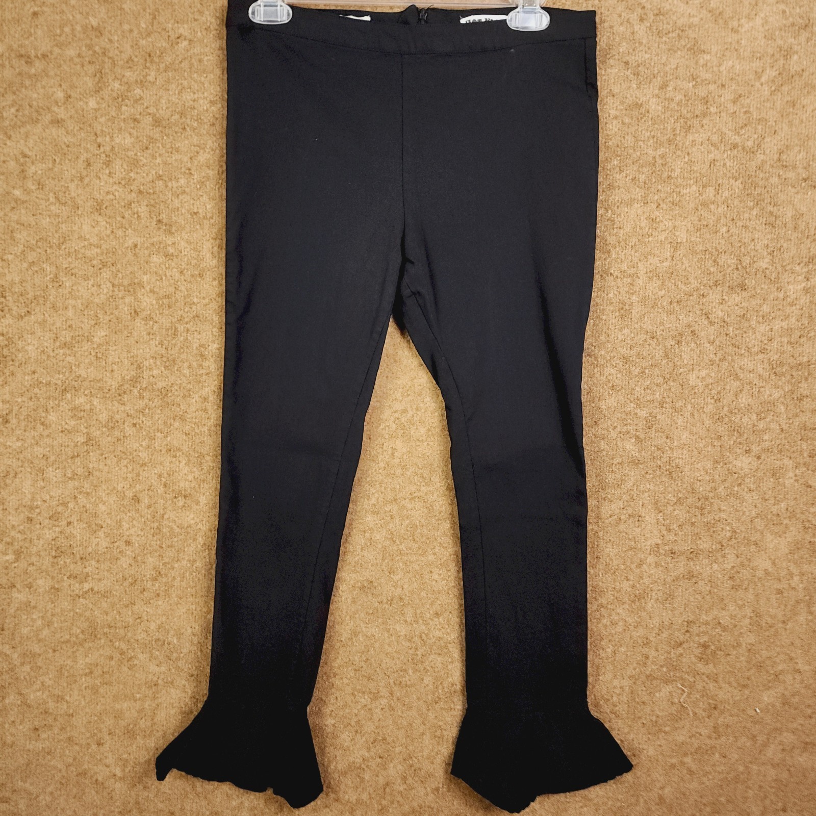 Hot Kiss Y2K High Rise Ruffle Hem Zip Closure Legging Medium Stretch Ankle Dance