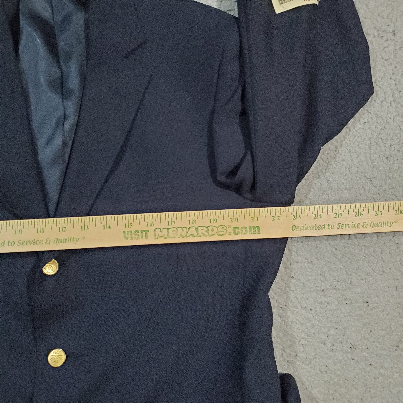 Orvis Blazer Sport Coat Jacket Mens 42R Blue Gold Buttons Worsted Wool Traveler