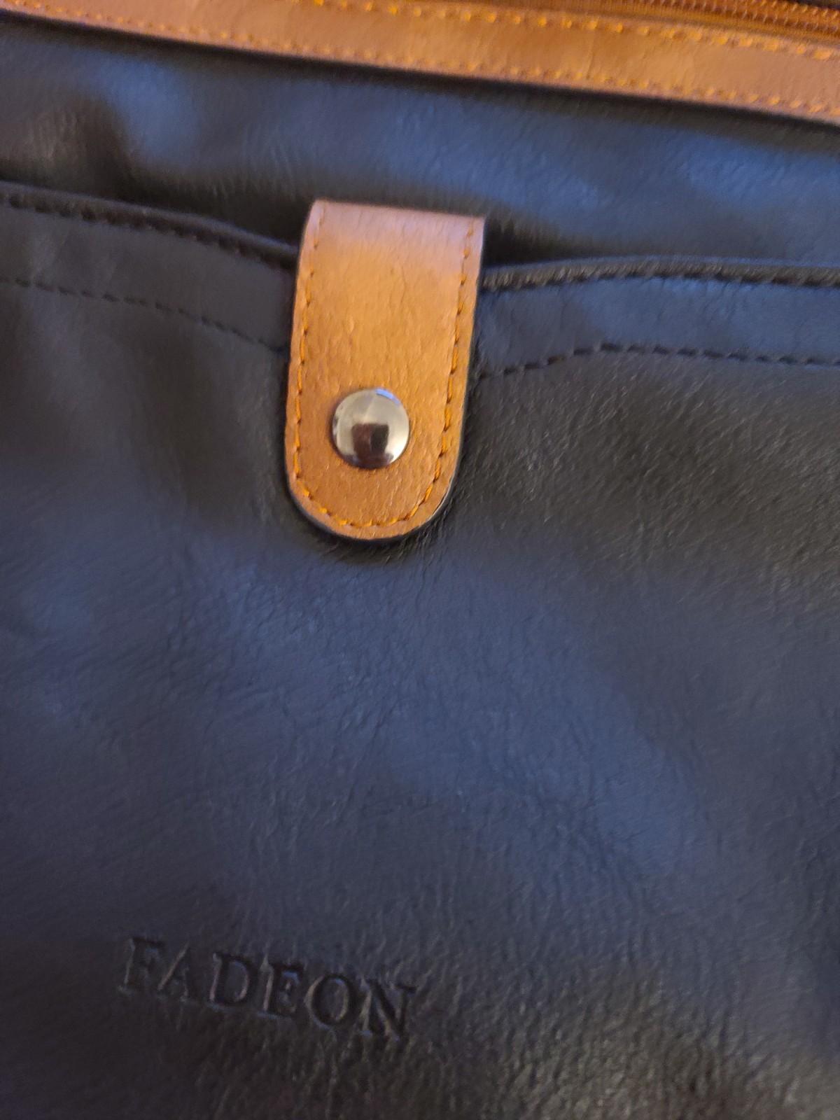 FADRON Black/Brown Medium Shoulder Bag Zip & Magnetic Tassel Inner/Outer Pockets