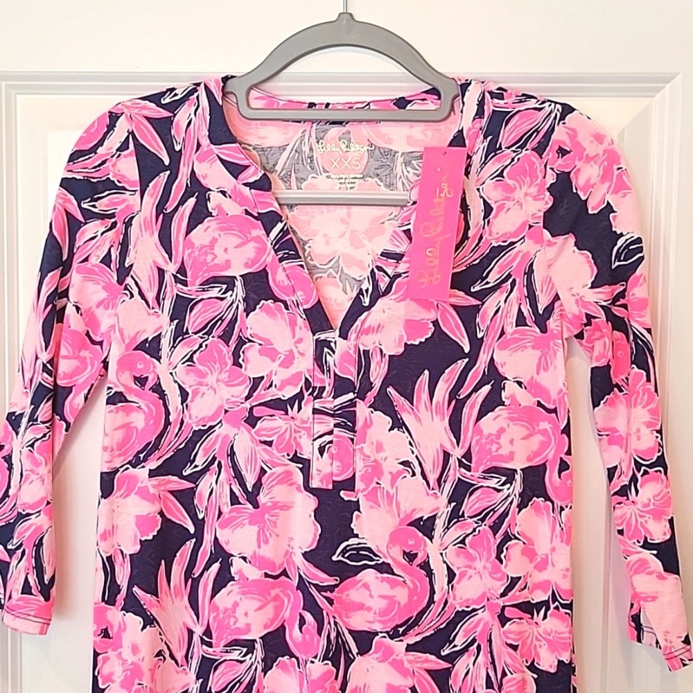 Lilly Pulitzer Pink Daphne Flamingo Dress Size XXS NWT