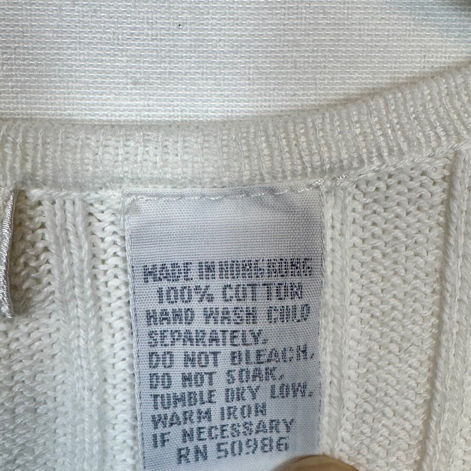 Jeanne Pierre Cotton Knit Sweater Striped Color Block Top White Yellow Sz Large