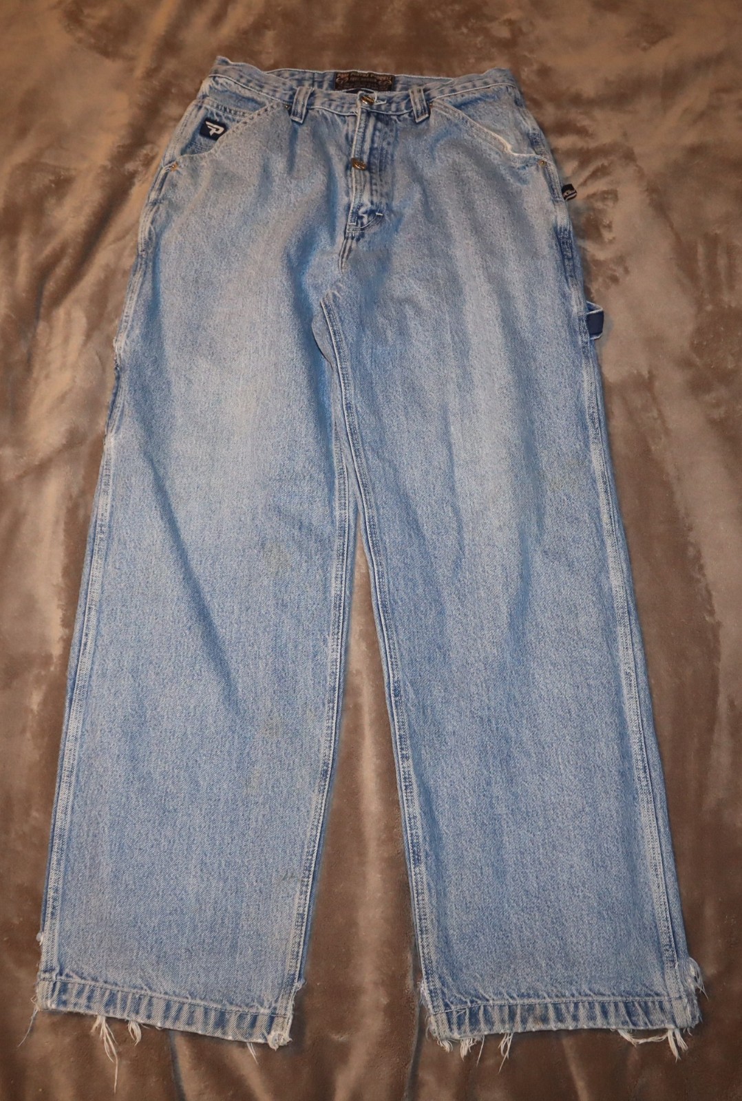 Vintage Y2K 90s Pure Playaz Carpenter Jeans Mens 32X33 Blue Denim Hip Hop Baggy