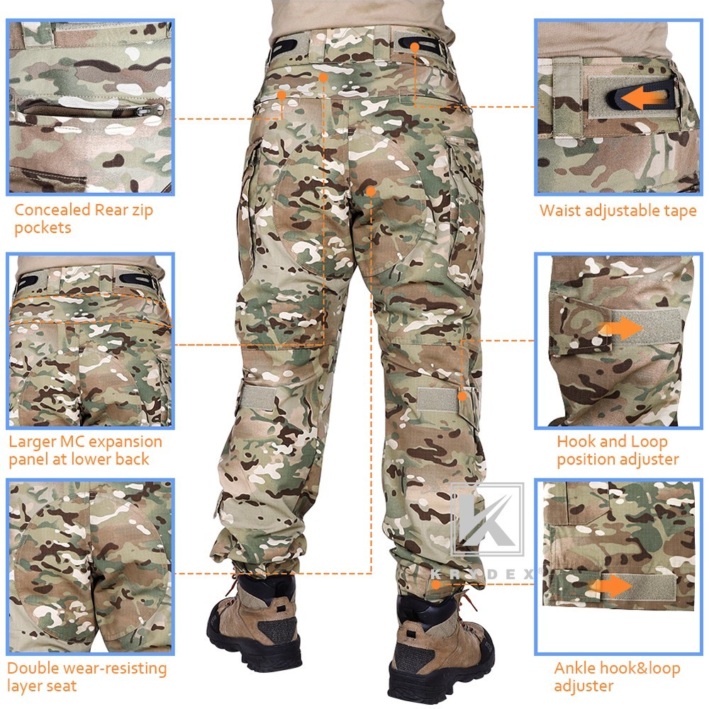 KRYDEX G3 Combat Uniform Tactical Clothes Shirt & Pant w/ Elbow Pads & Knee Pads