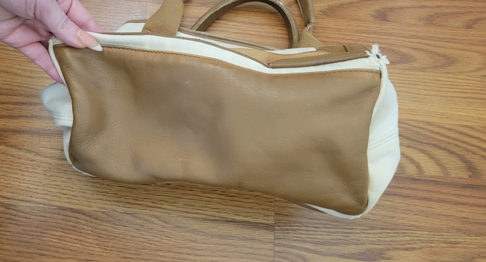 Balenciaga Navy Cabas Tote One Size Beige/Brown Canvas/Leather