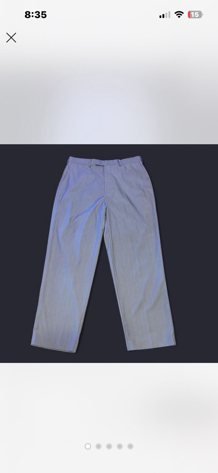 Wide Gray Pinstripe Dress Slacks
