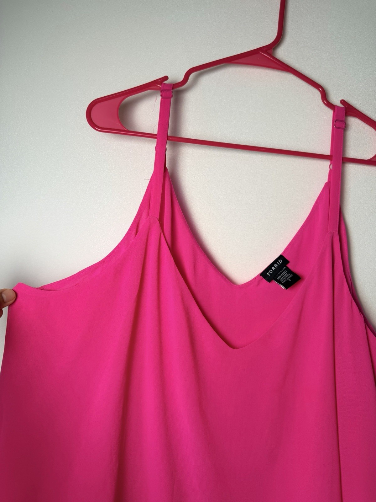 Torrid Plus Hot Pink Chiffon Sophie Swing Cami Top Women size 3X Comfy Flowy