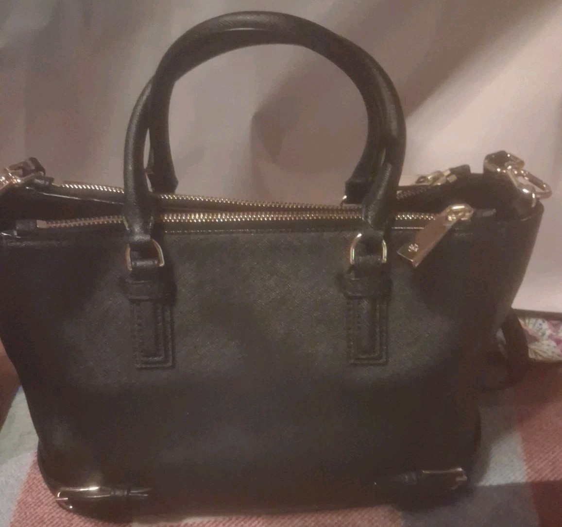 Tory Burch Robinson Multi Saffiano Double Zip Tote Crossbody Shoulder Bag