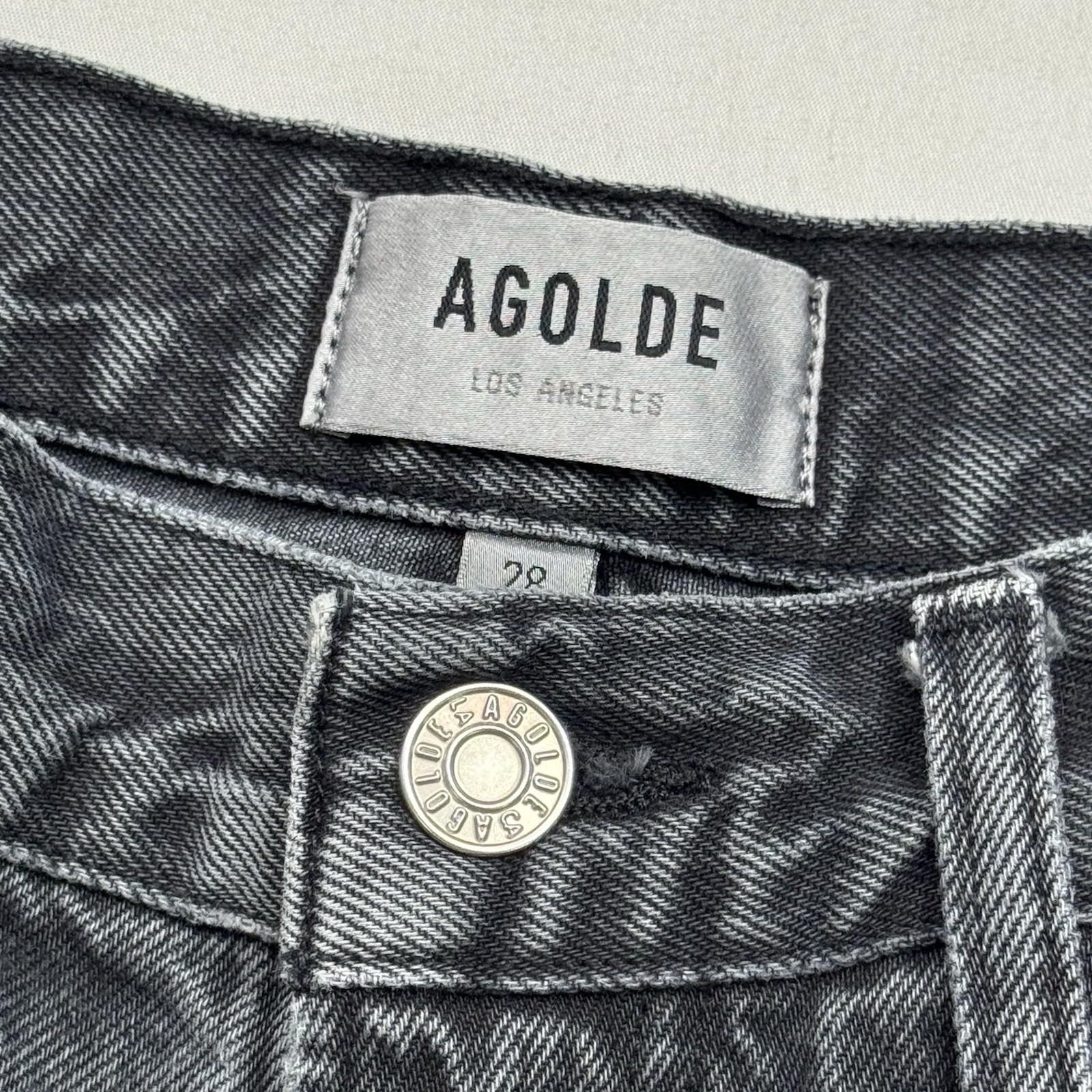 AGOLDE 90’s High Rise Straight Black Button Zip Fly Jeans Actual Fit 29×29 inchs