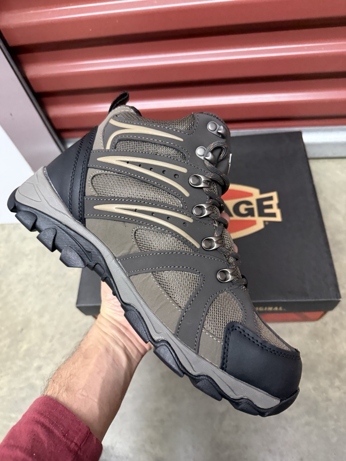 Iron Age SURVEYOR Men’s NEW Steel Toe Hiking Boot Grey/Black US Men’s 9.5 W