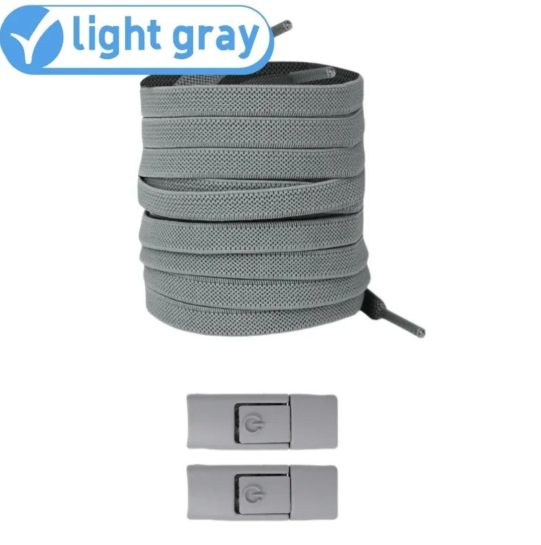 1pair Elastic No-Tie Shoelaces Press Lock Flat Sneaker Laces for Kids Adults