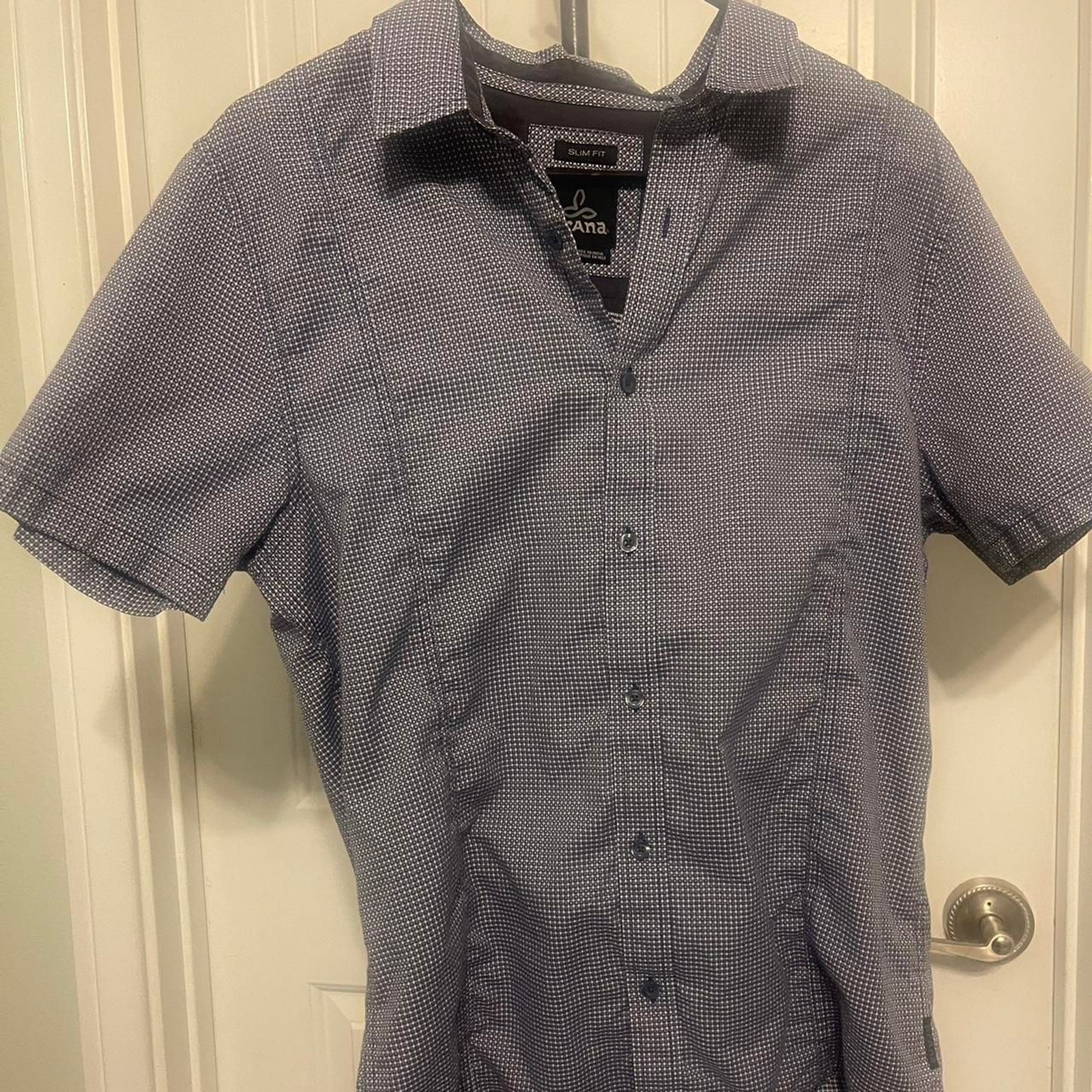 Prana Men’s Grey and Navy Shirt