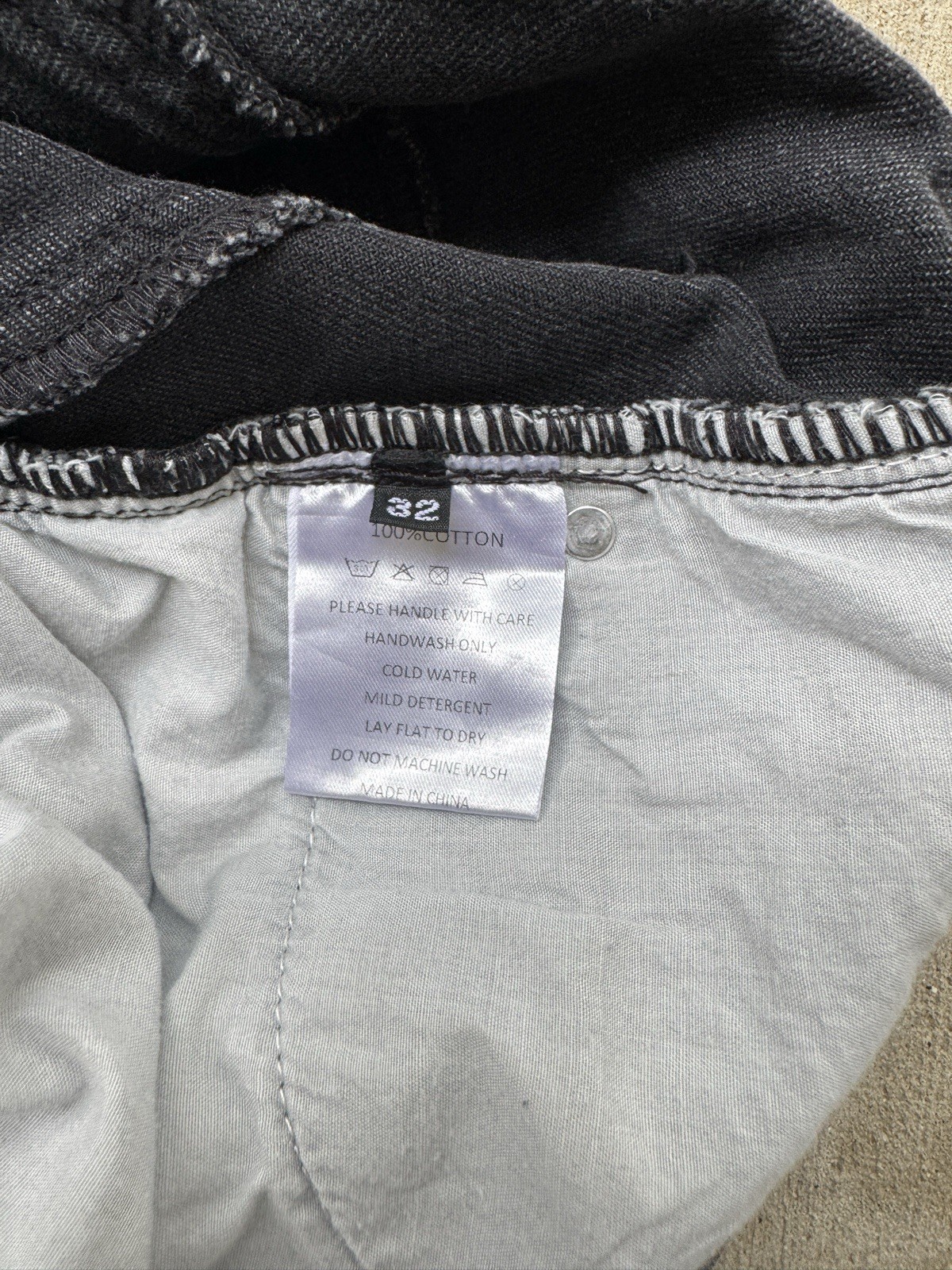 Elusive Men’s BlackCharcoal Denim 100% Cotton Wash Flared Jeans Corkscrew Stitch