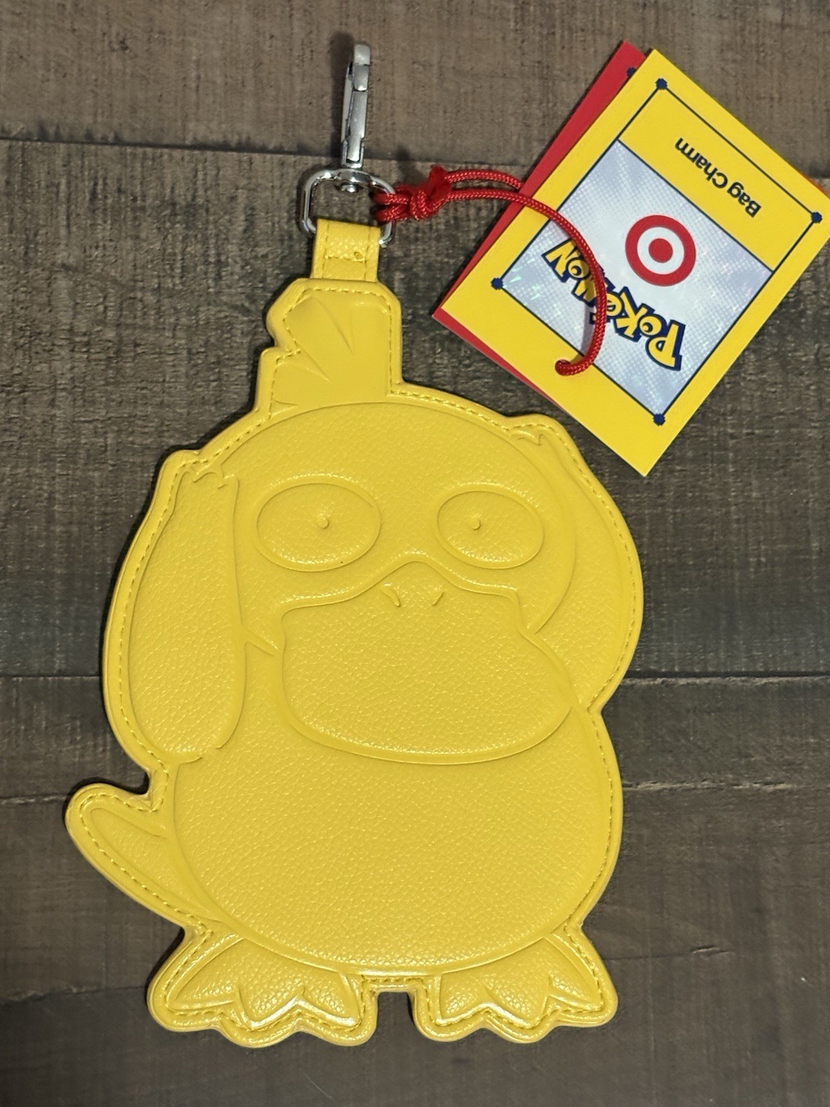Pokémon Psyduck Yellow Faux Leather ID Badge Holder w/ ID Window & Key Clip