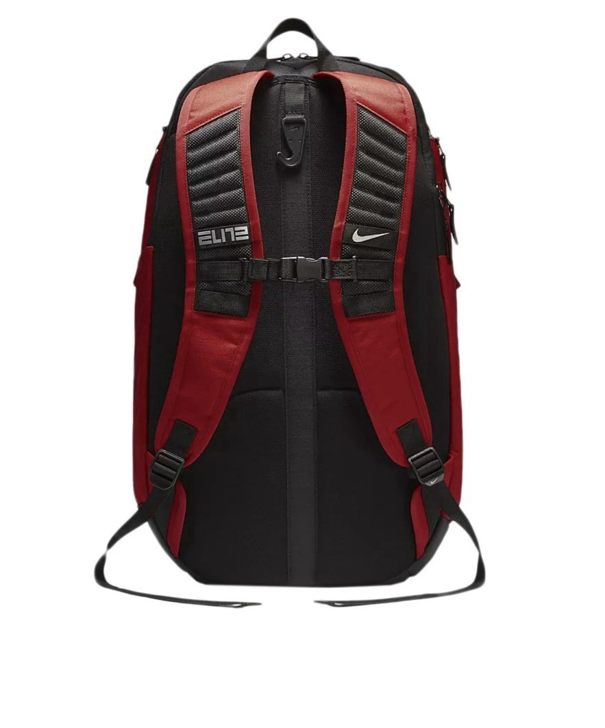 Nike Hoops Elite Pro Basketball Backpack, Black/Metallic/Red Book Bag