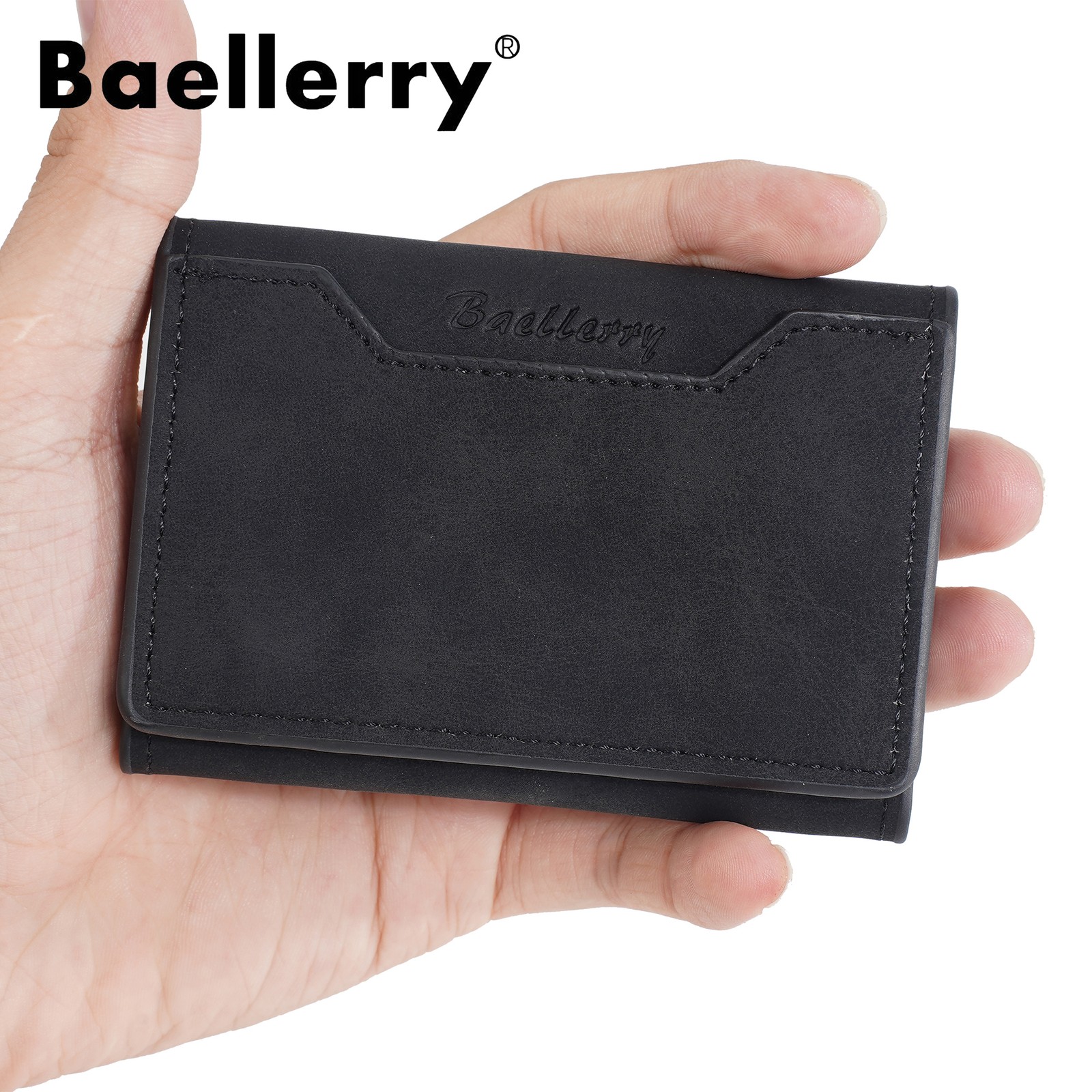 Men Slim Wallet Trifold PU Leather Front Pocket Credit Card Holder Handbag Purse