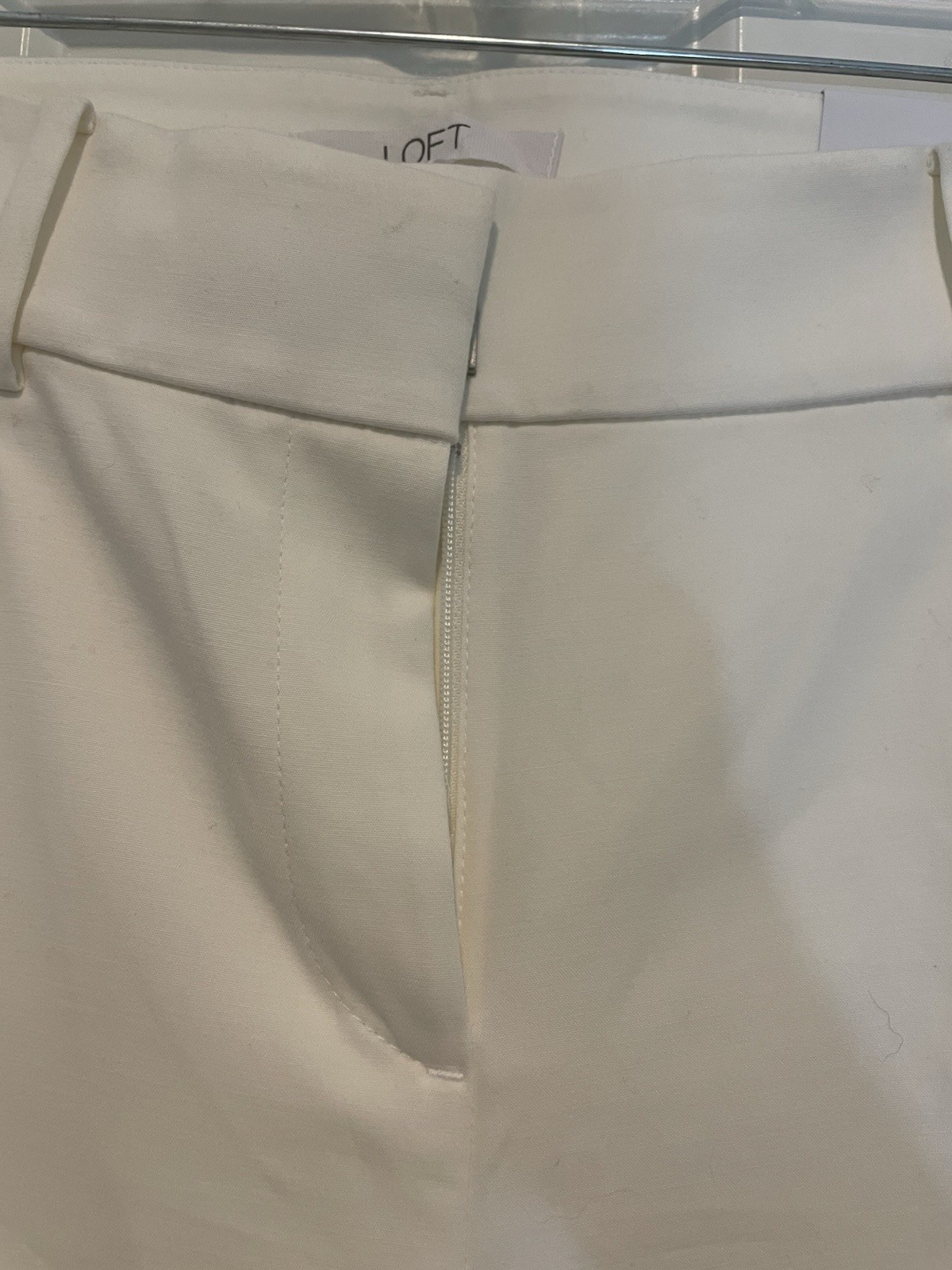 NWT LOFT Curvy Cropped Riviera Pant Sz 10 White Tailored Preppy Pockets Stretch