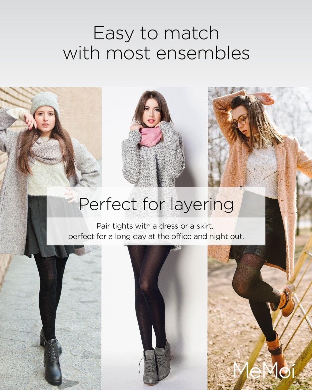 MeMoi Control Top Footless Tights, Smoothing Semi Opaque Tights for Women – S…