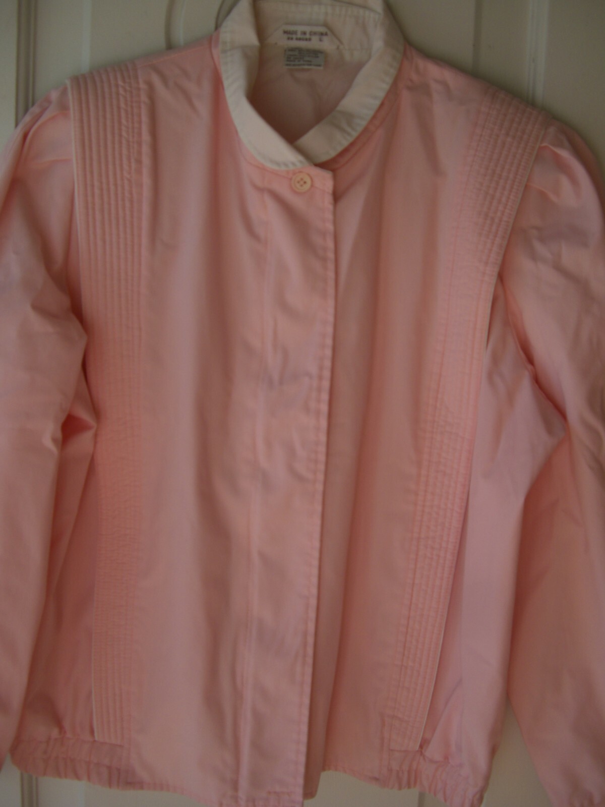 Women’s YKK Pink Cotton Blend Lightweight/Lined Jacket/Pockets/Zip Front/Size L