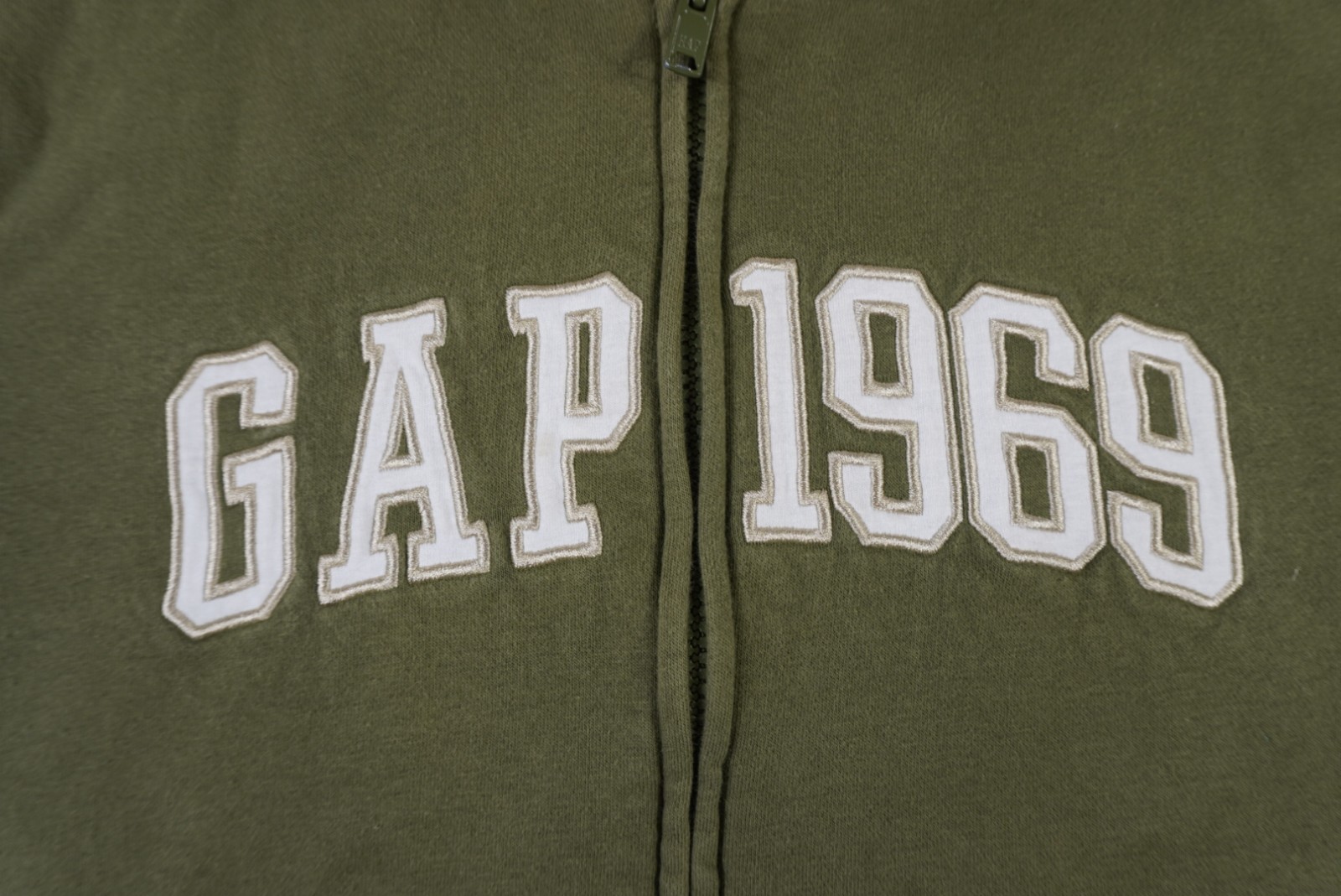 Gap Hoodie Kids Large 10-12 Olive Green Olive Green Kangaroo Pockets Full Zip